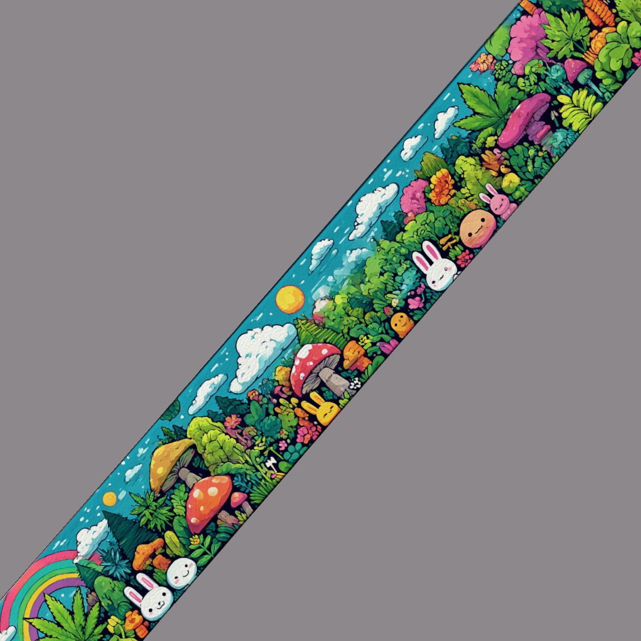 L'atelier du Fourmilier BioThane imprimé au mètre BioThane imprimé - Forêt magique & arc-en-ciel - Au mètre