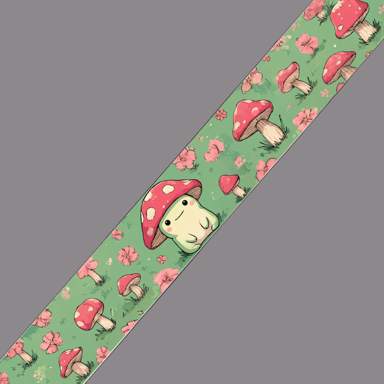 L'atelier du Fourmilier BioThane imprimé au mètre BioThane® imprimé - Grenouille magique & champignons