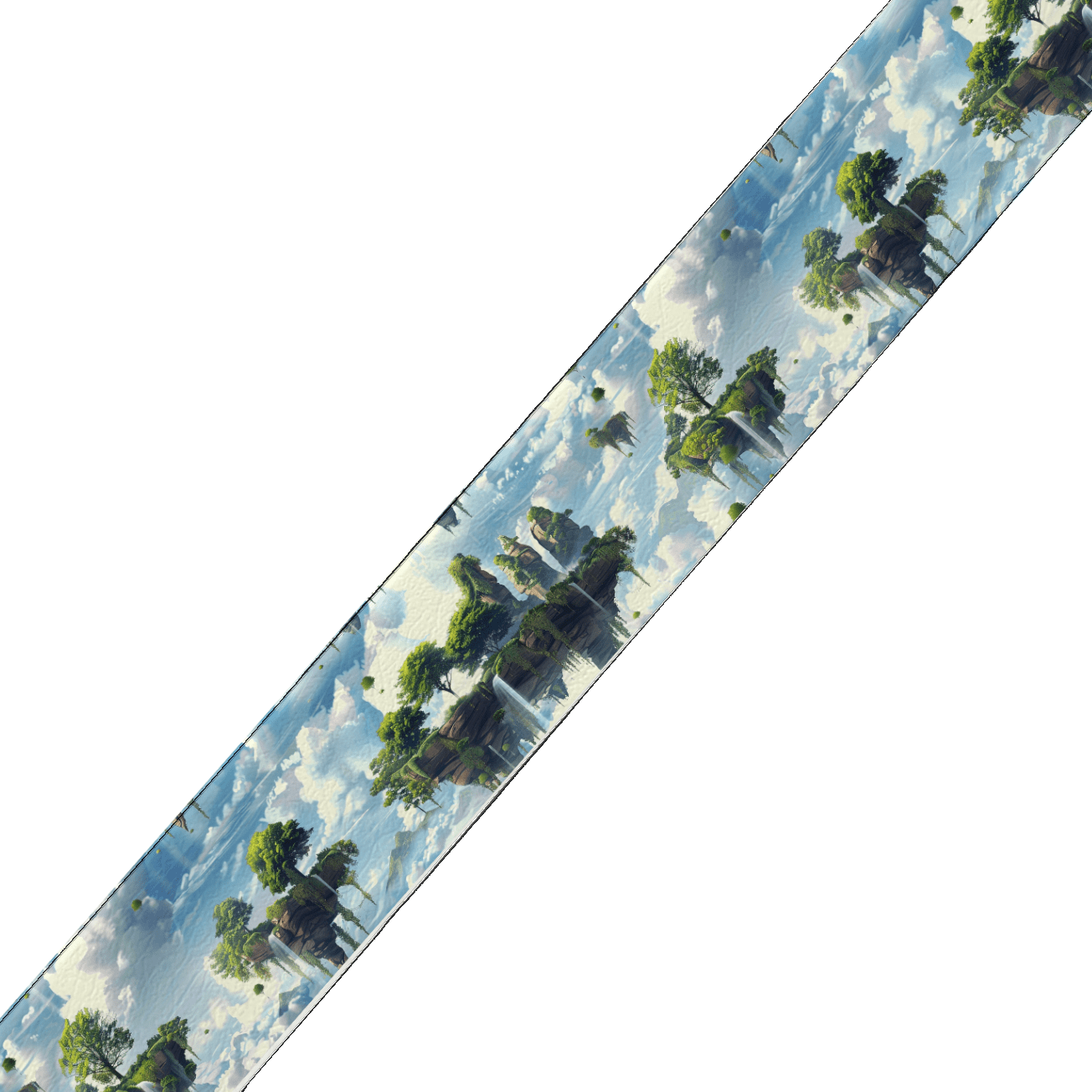L'atelier du Fourmilier BioThane imprimé au mètre BioThane imprimé “Îles flottantes célestes”
