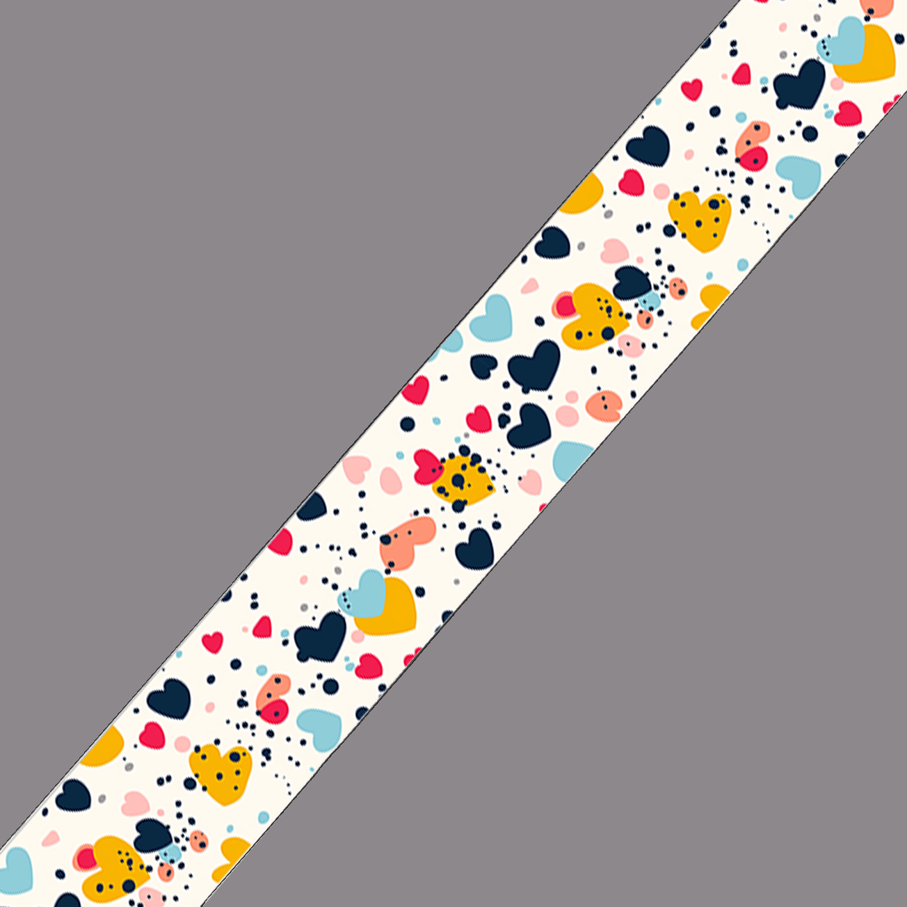 L'atelier du Fourmilier BioThane imprimé au mètre BioThane imprimé – Motif Cœurs multicolores pop fond blanc