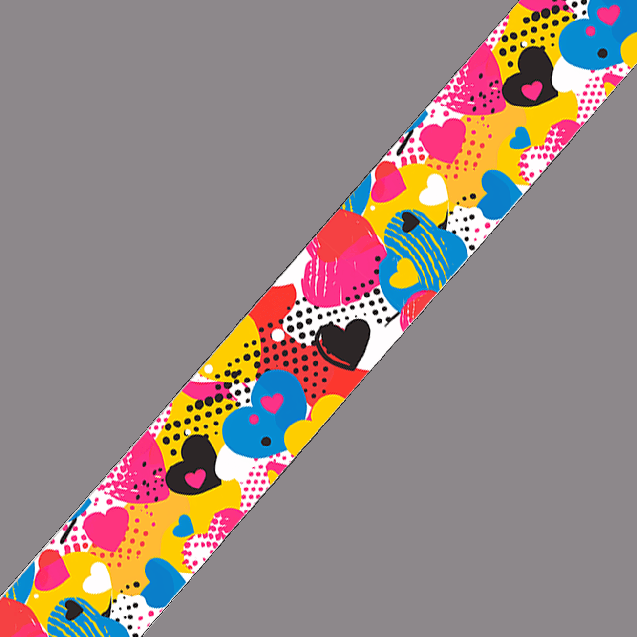 L'atelier du Fourmilier BioThane imprimé au mètre BioThane imprimé – Motif Cœurs pop multicolores