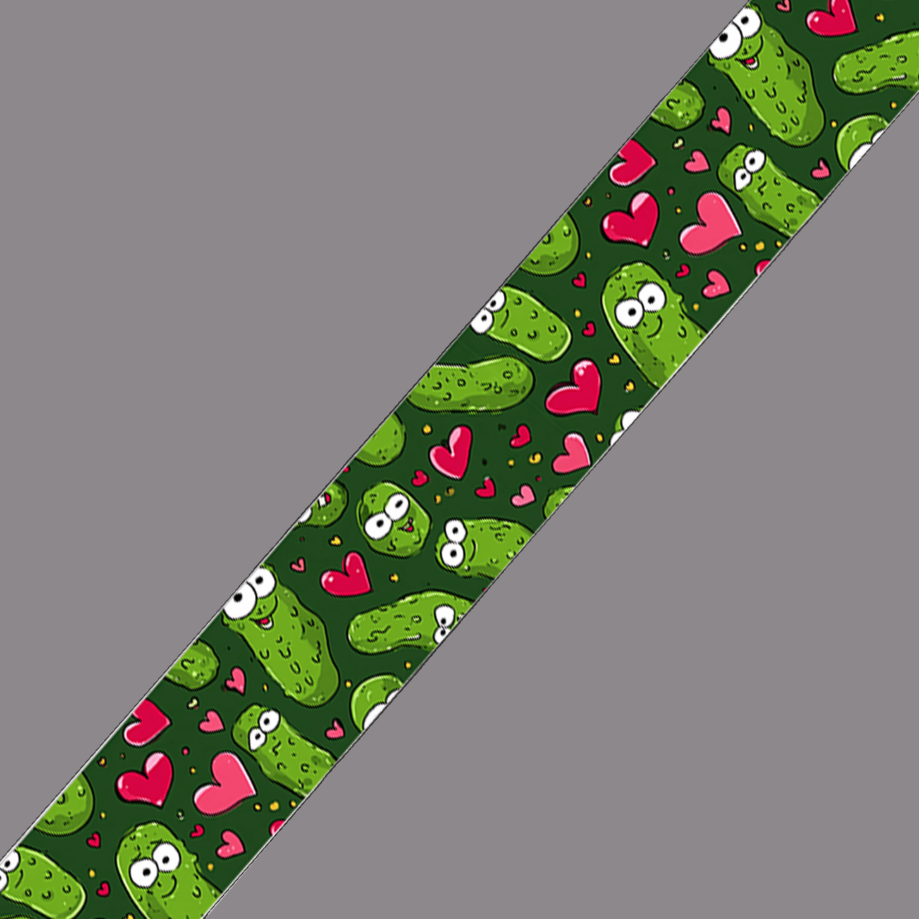 L'atelier du Fourmilier BioThane imprimé au mètre BioThane imprimé – Motif Cornichons cartoon & cœurs