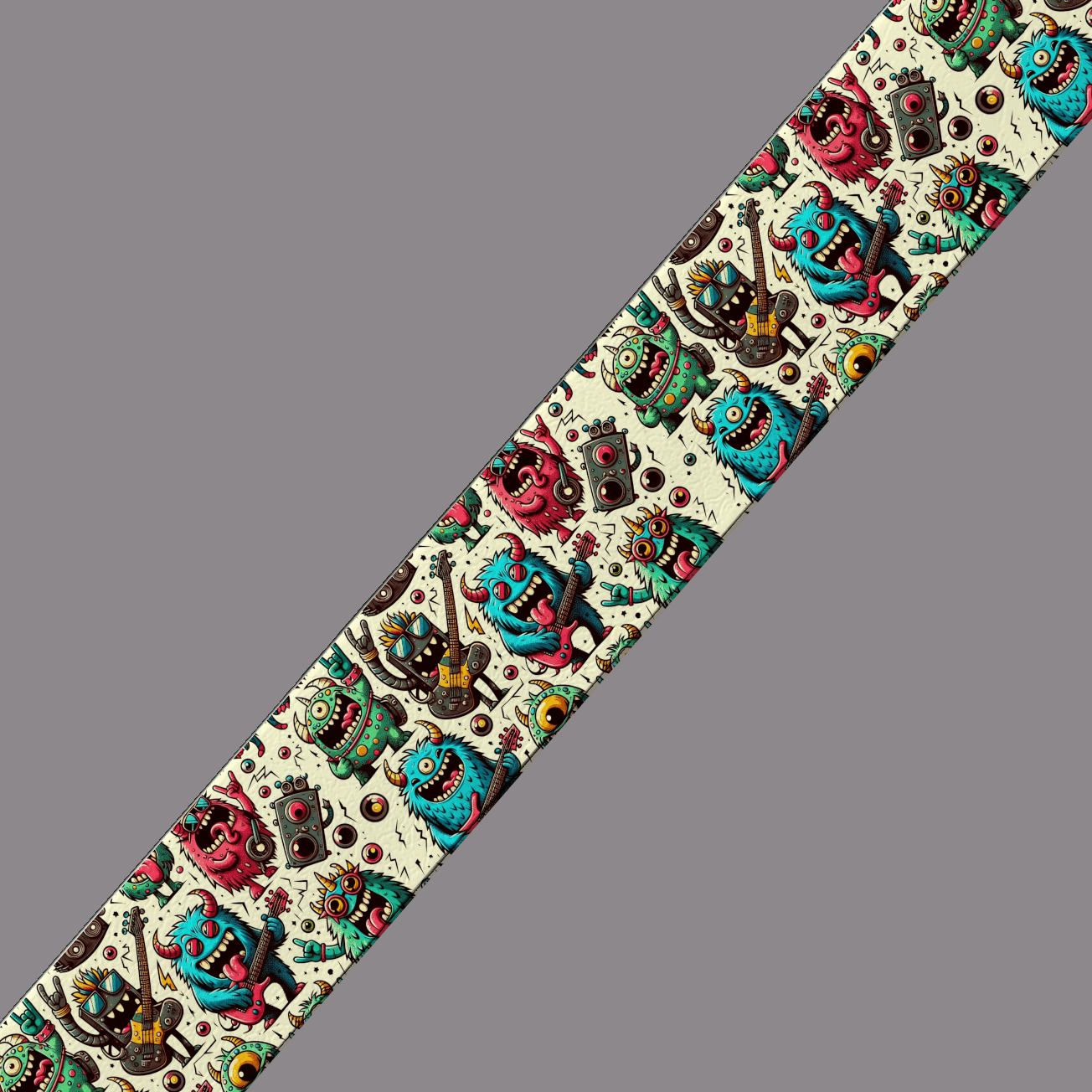 L'atelier du Fourmilier BioThane imprimé au mètre BioThane imprimé – Motif Monstres Rock déjantés