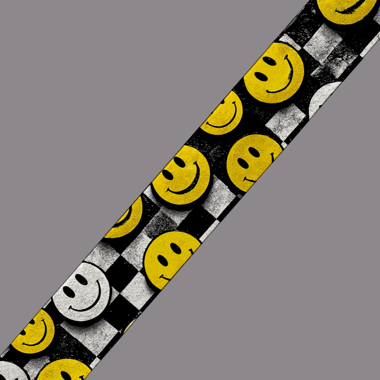 L'atelier du Fourmilier BioThane imprimé au mètre BioThane® imprimé – Motif "Smiley Checkerboard"