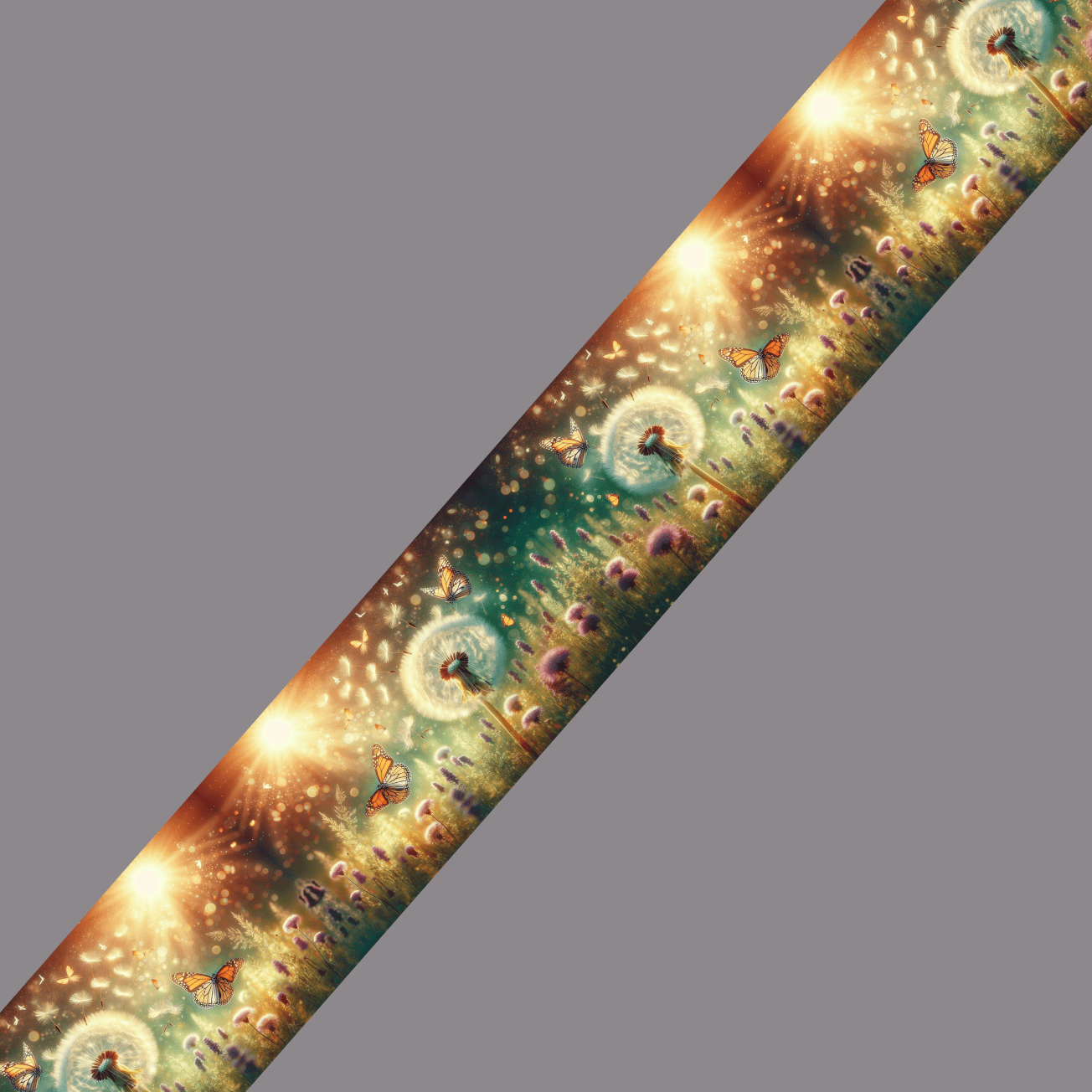 L'atelier du Fourmilier BioThane imprimé au mètre BioThane® imprimé - Papillons & Pissenlits enchantés