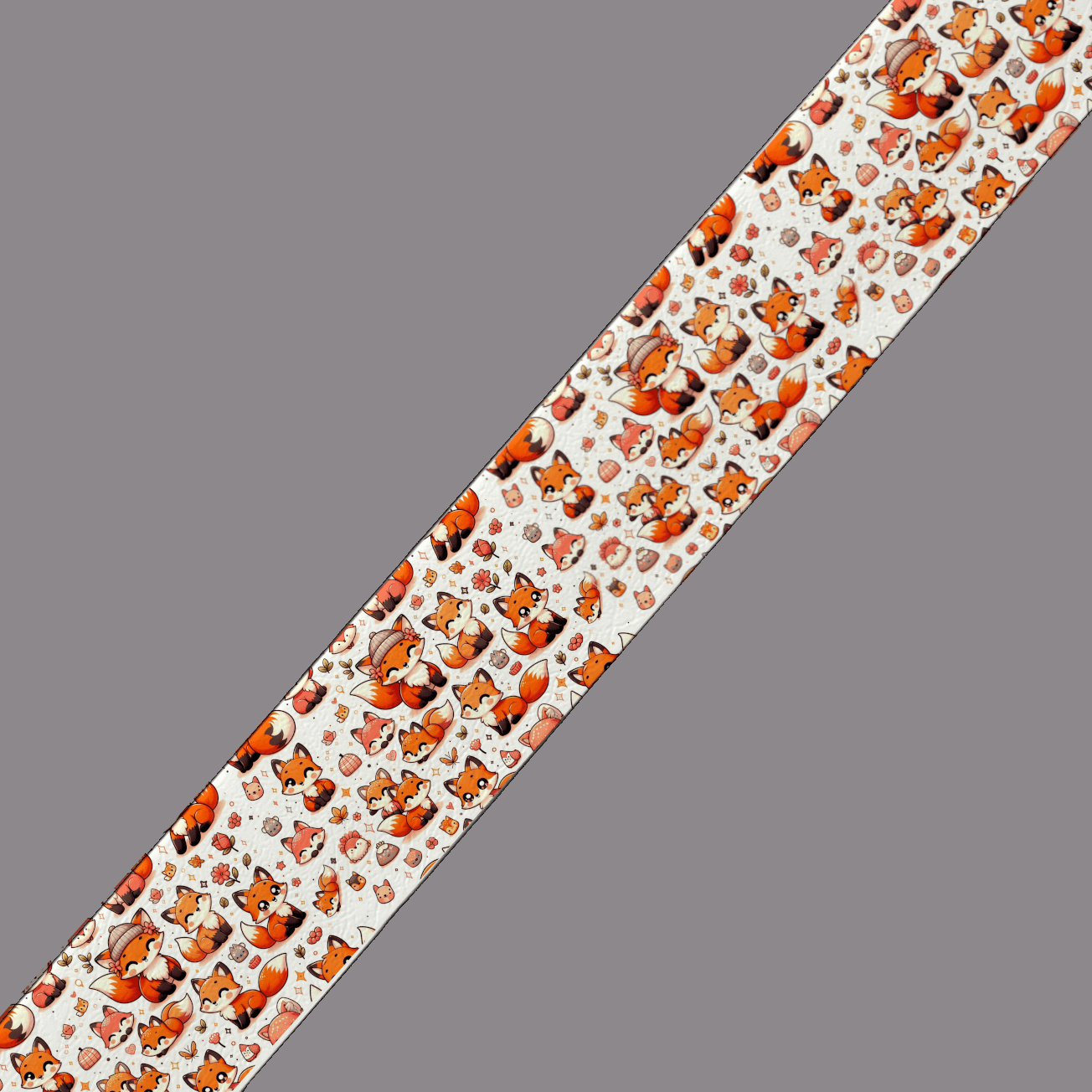 L'atelier du Fourmilier BioThane imprimé au mètre BioThane® imprimé – Petits renards mignons & forêt d’automne