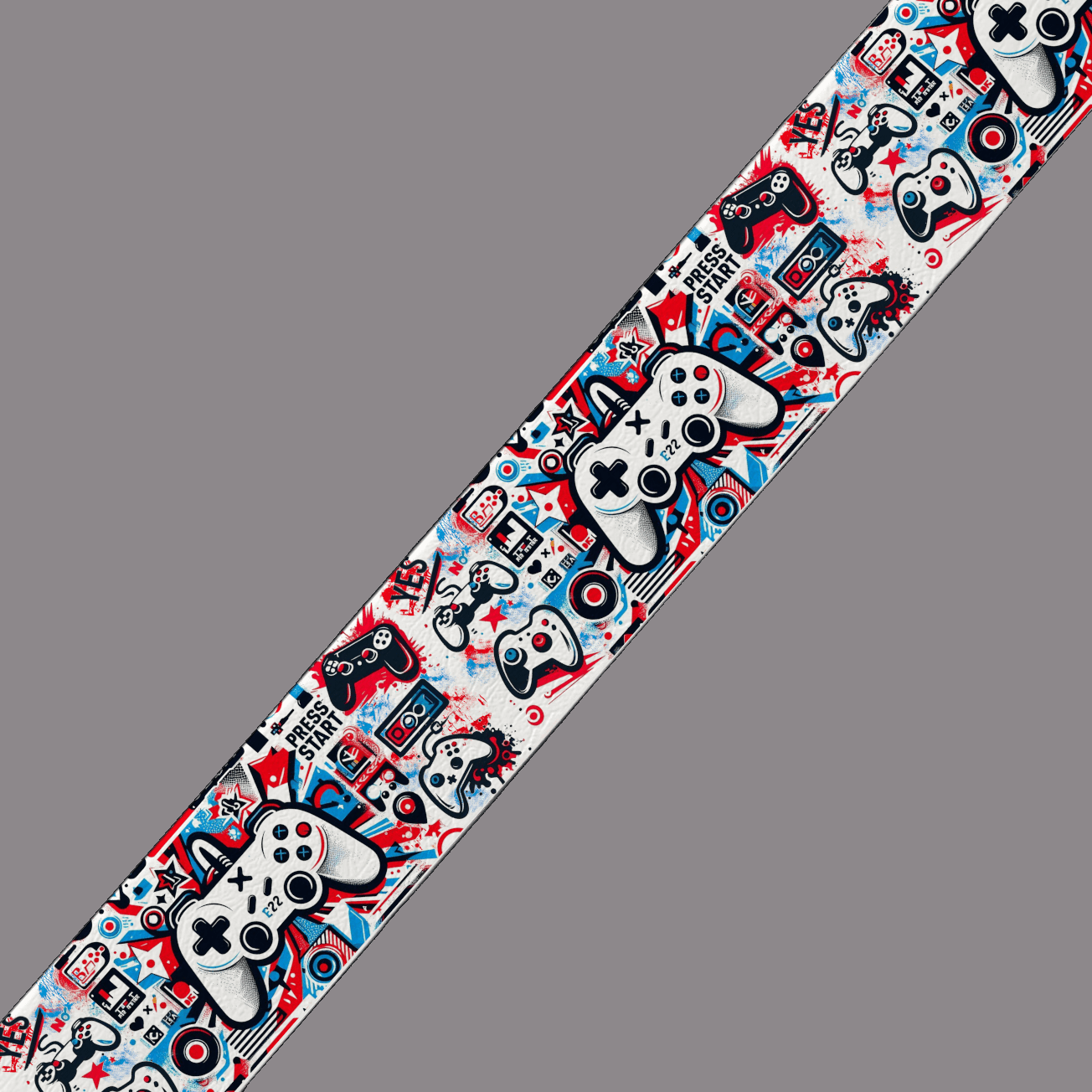 L'atelier du Fourmilier BioThane imprimé au mètre BioThane imprimé – "Press Start" (Motif Gaming Street)