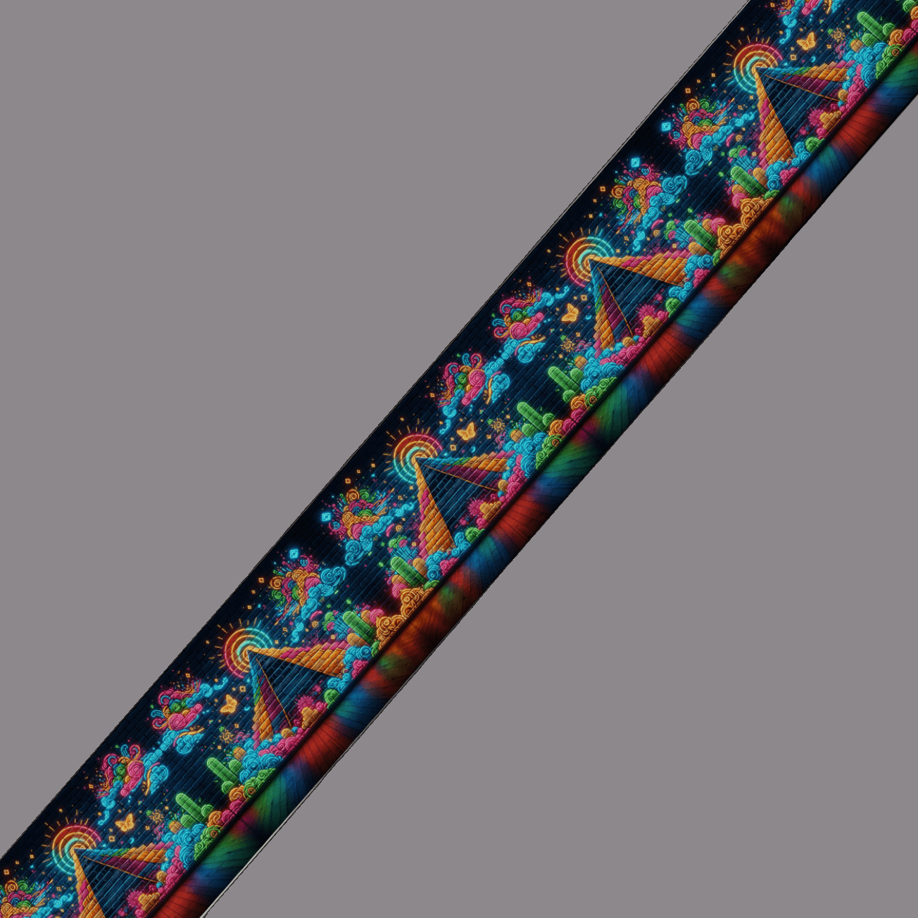 L'atelier du Fourmilier BioThane imprimé au mètre BioThane imprimé – Tipis & papillons psychédéliques