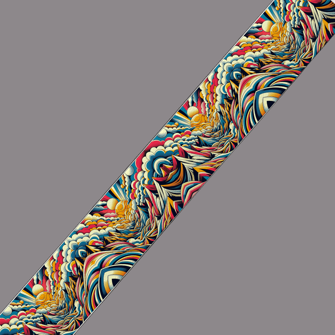 L'atelier du Fourmilier BioThane imprimé au mètre BioThane® imprimé - Tourbillon psychédélique rétro