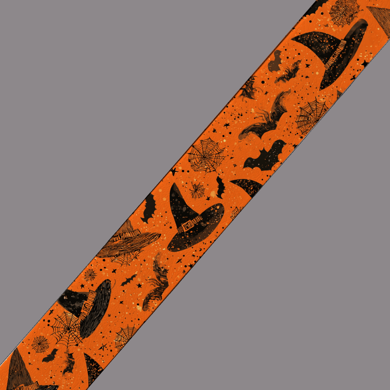 L'atelier du Fourmilier BioThane imprimé au mètre 🧙♀️ Motif BioThane – Chapeaux de sorcière & toiles d’araignées