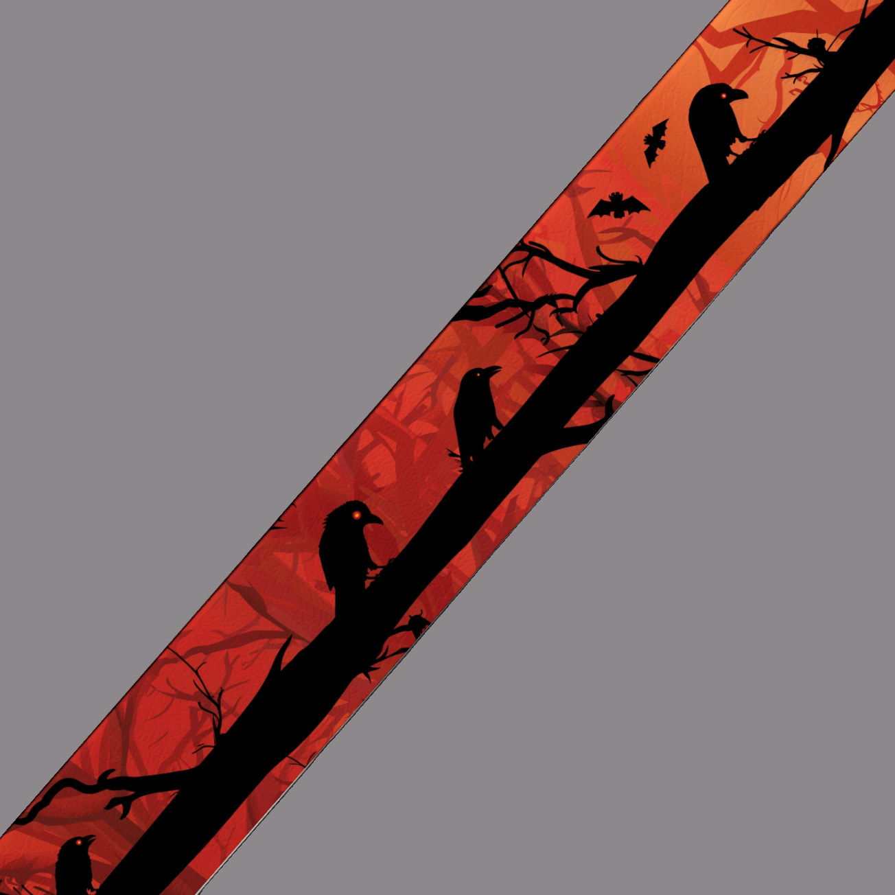 L'atelier du Fourmilier BioThane imprimé au mètre 🕯️ Motif BioThane imprimé UV– Corbeaux au crépuscule