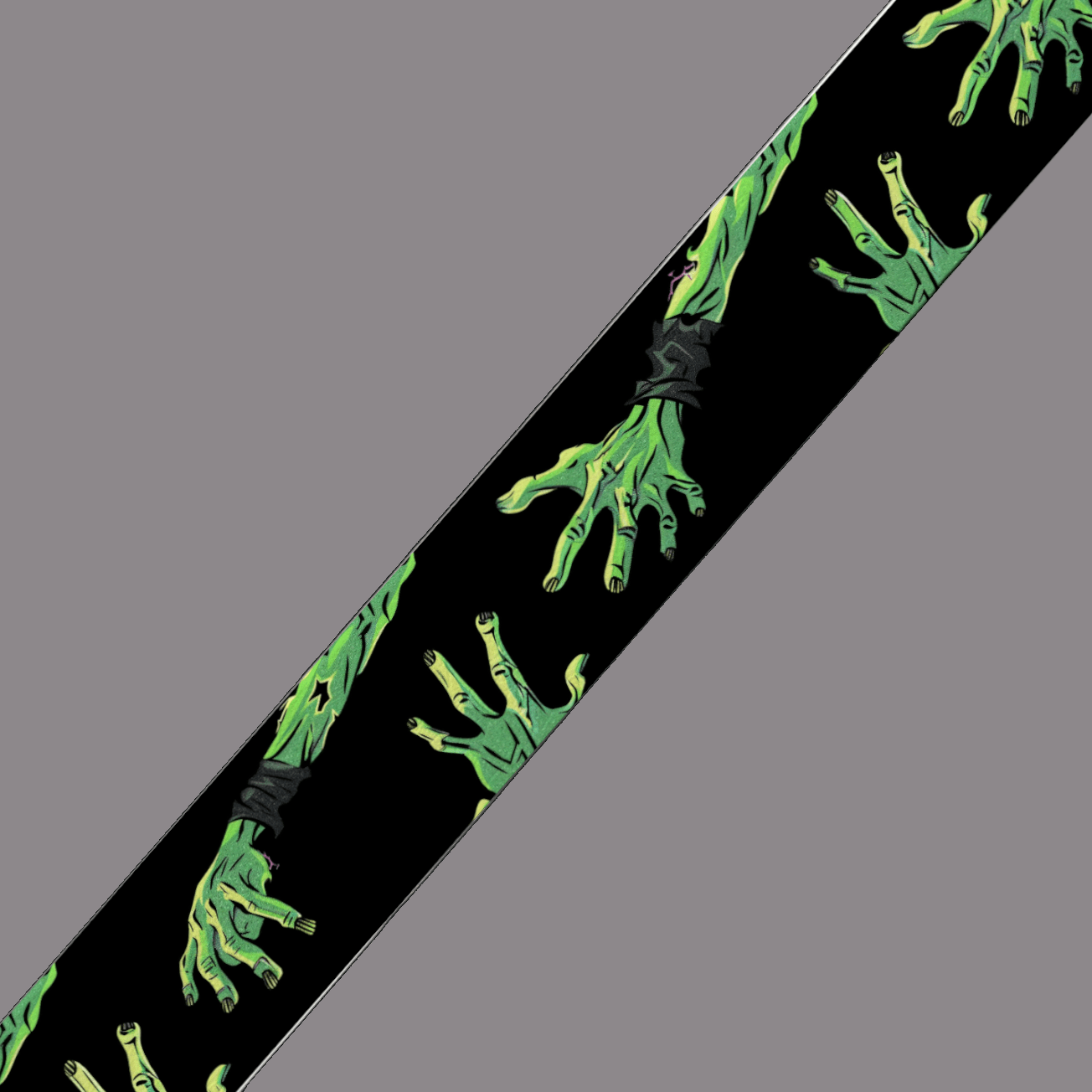 L'atelier du Fourmilier BioThane imprimé au mètre 🧟 Motif BioThane imprimé UV – Mains de zombie verdâtres