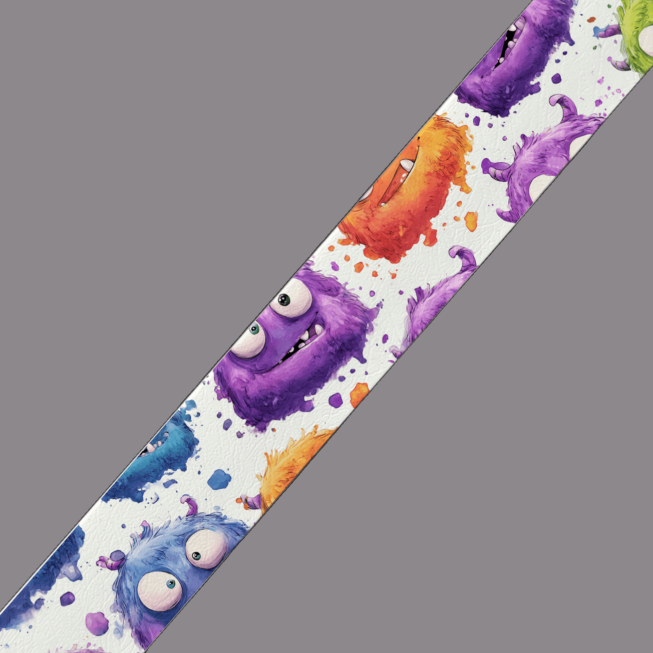 L'atelier du Fourmilier BioThane imprimé au mètre 👾 Motif BioThane imprimé UV – Petits Monstres colorés