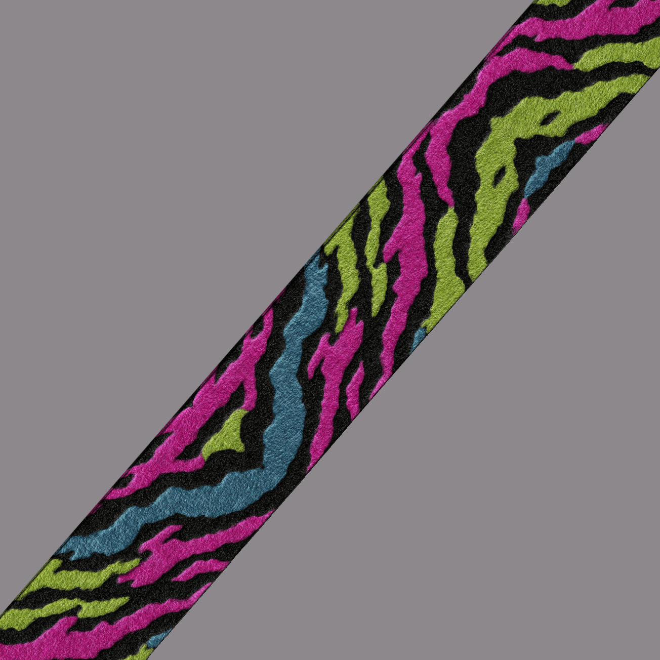 L'atelier du Fourmilier BioThane imprimé au mètre Motif BioThane imprimé UV – Zébré fluo rose, vert & bleu