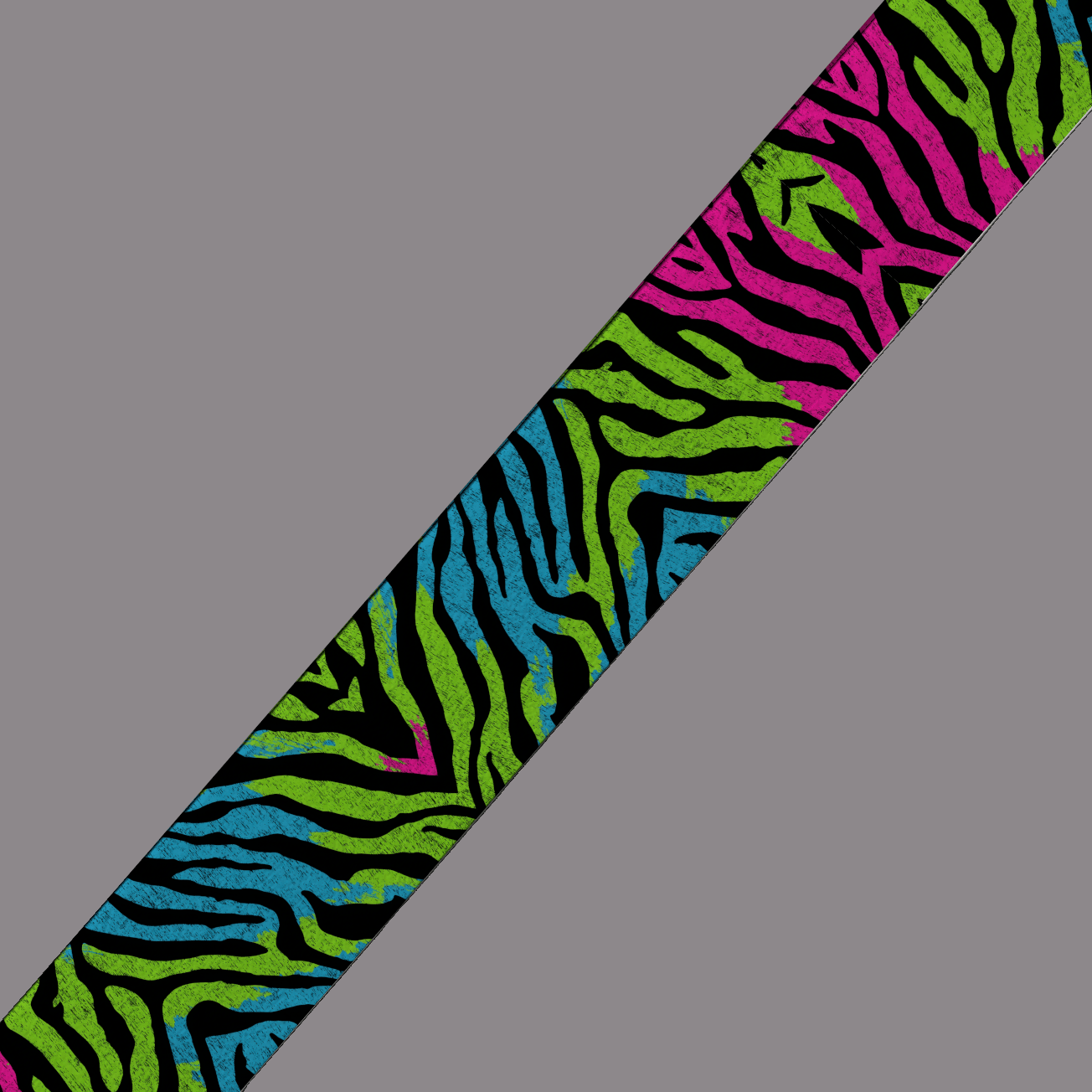 L'atelier du Fourmilier BioThane imprimé au mètre Motif BioThane imprimé UV – Zébré fluo rose, vert & bleu (style pop)