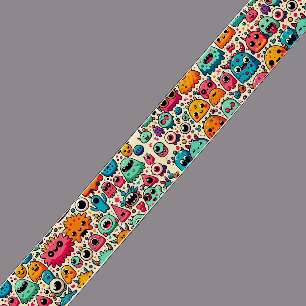 L'atelier du Fourmilier BioThane imprimé au mètre Sangle BioThane® imprimée – Monstrouillettes colorées