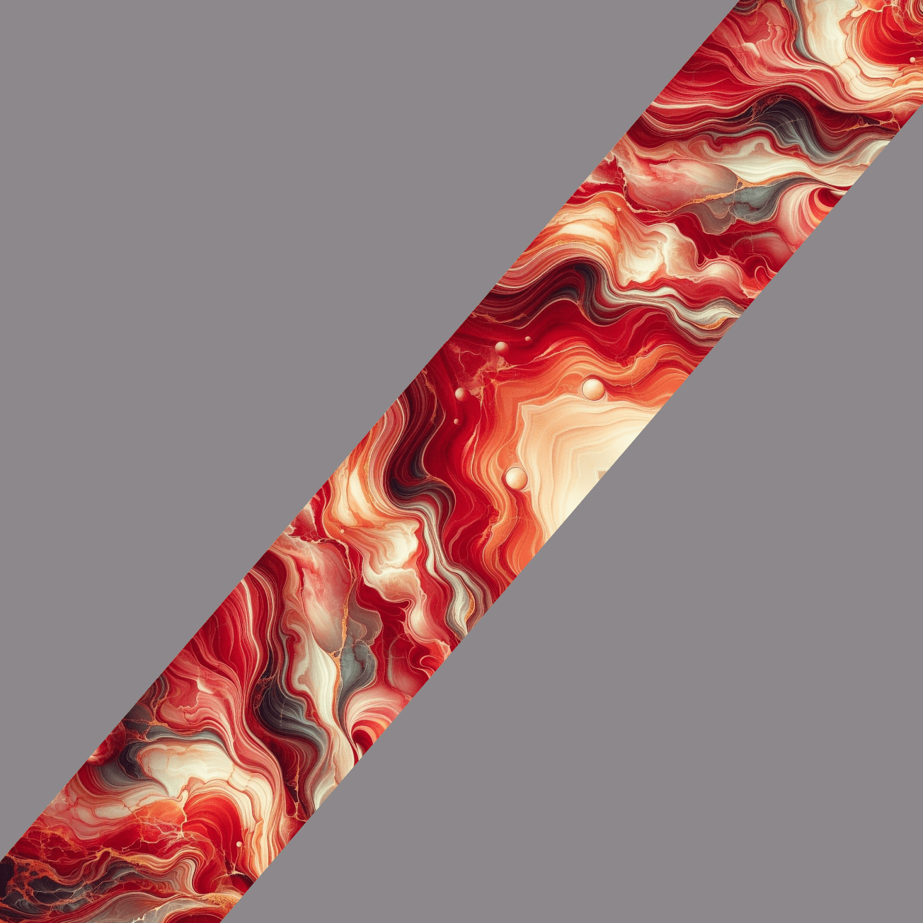 L'atelier du Fourmilier BioThane imprimé au mètre Sangle BioThane® imprimée – Motif Marbré Rouge