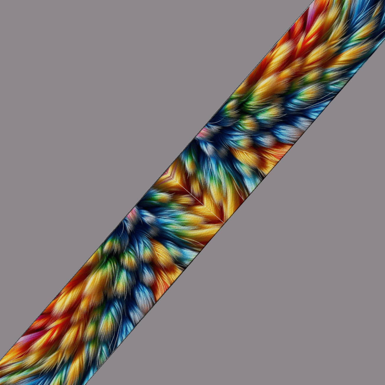 L'atelier du Fourmilier BioThane imprimé au mètre Sangle en BioThane imprimée - Motif fourrure multicolore