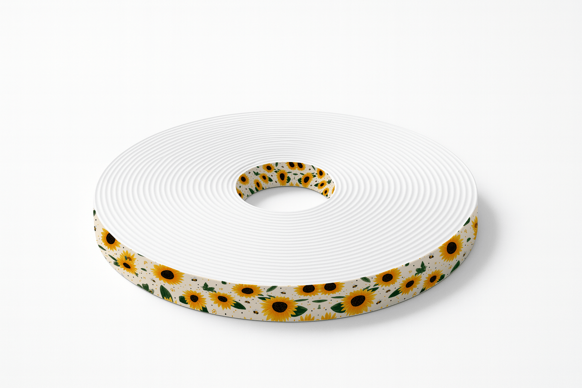 L'atelier du Fourmilier BioThane imprimé au mètre Sangle imprimée tournesols au mètre