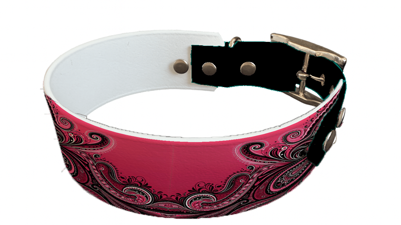 L'atelier du Fourmilier collier bicolore 123 Collier bicolore large pour chien en BioThane® imprimé – Collection abstrait – 38/25 mm