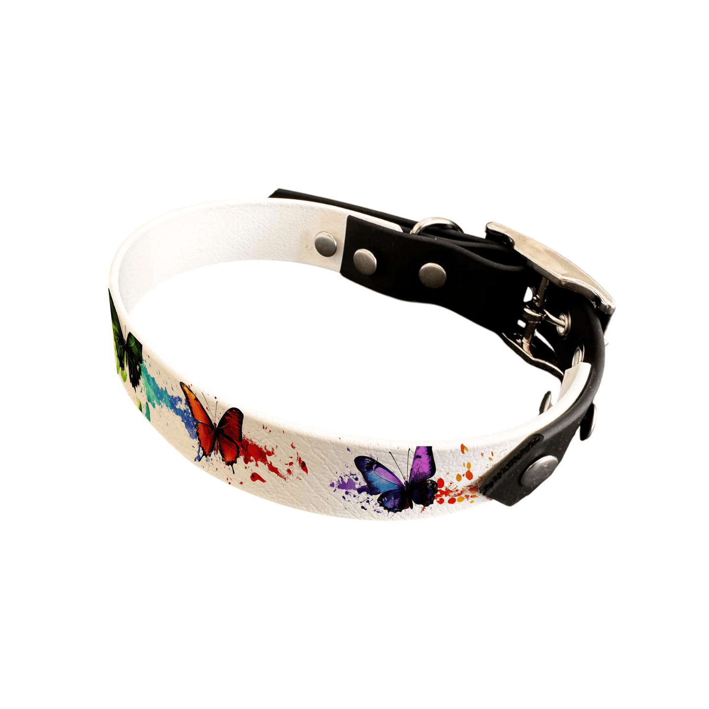 L'atelier du Fourmilier collier bicolore 25 213 Collier bicolore large pour chien en BioThane® imprimé – Collection insectes– 25 mm