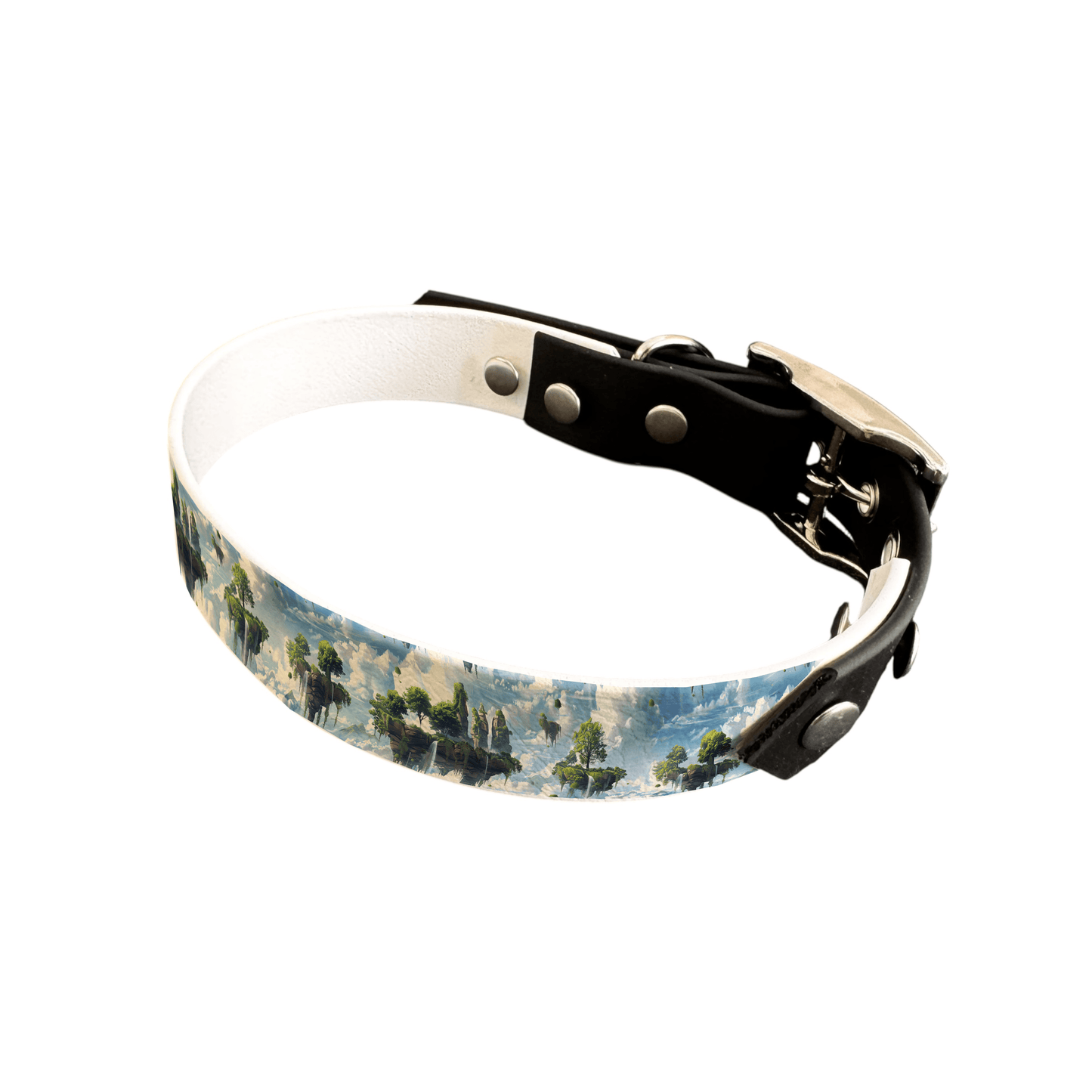 L'atelier du Fourmilier collier bicolore 25 304 Collier bicolore large pour chien en BioThane® imprimé – Collection paysage– 25 mm
