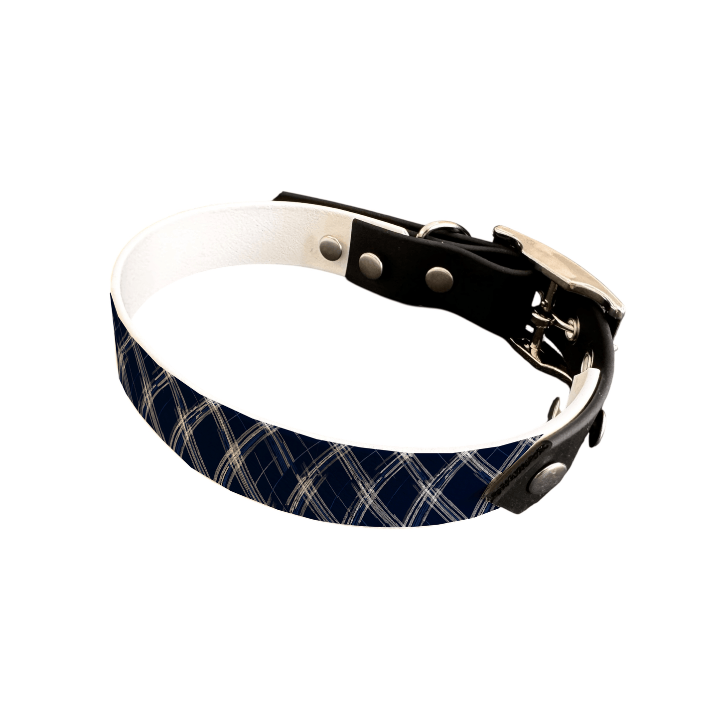 L'atelier du Fourmilier collier bicolore 25 385 Collier bicolore large pour chien en BioThane® imprimé – Collection Tartan – 25 mm