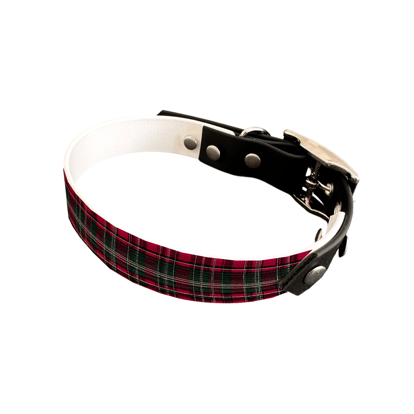L'atelier du Fourmilier collier bicolore 25 387 Collier bicolore large pour chien en BioThane® imprimé – Collection Tartan – 25 mm