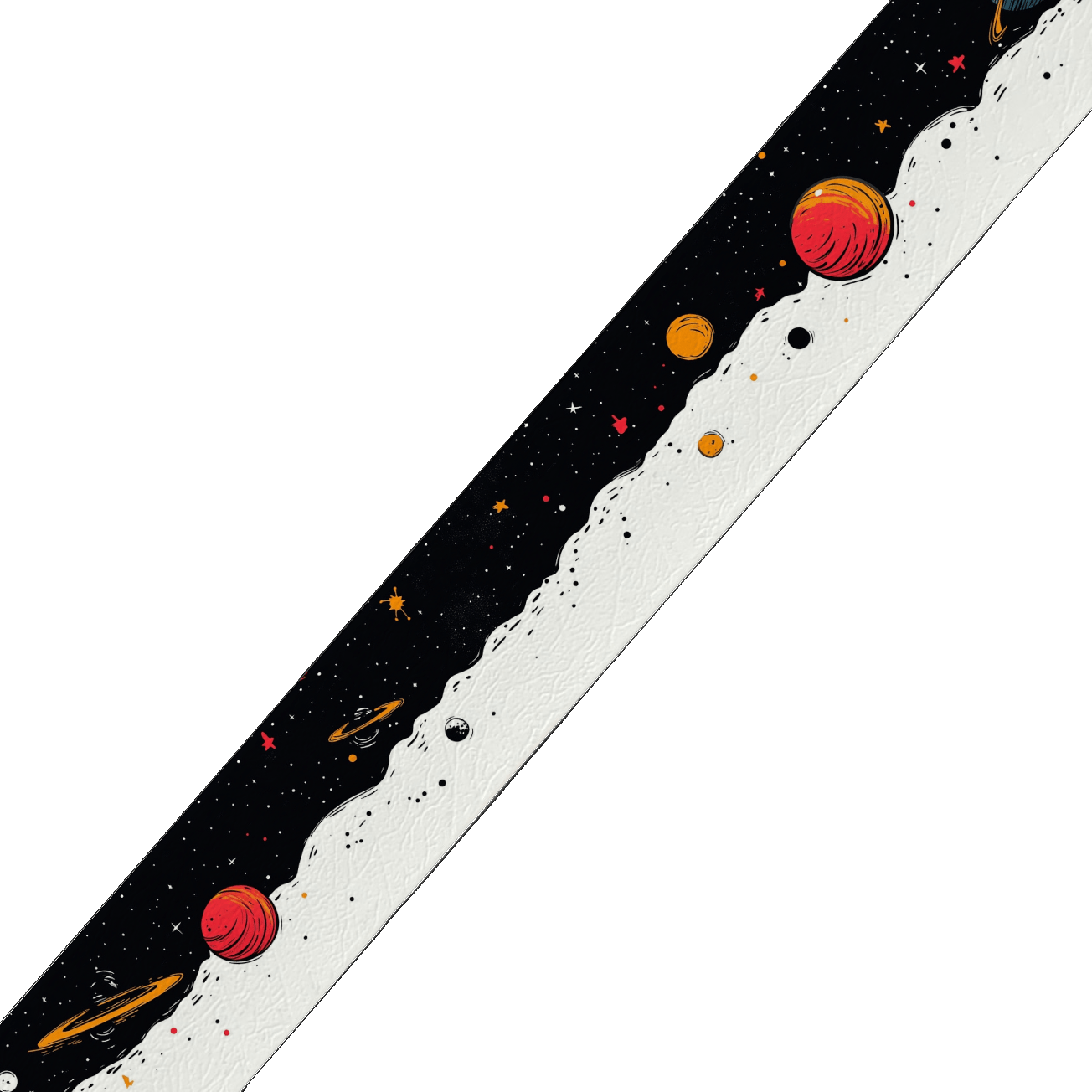 L'atelier du Fourmilier collier bicolore Collier bicolore large pour chien en BioThane® imprimé – Collection galaxie – 38/25 mm
