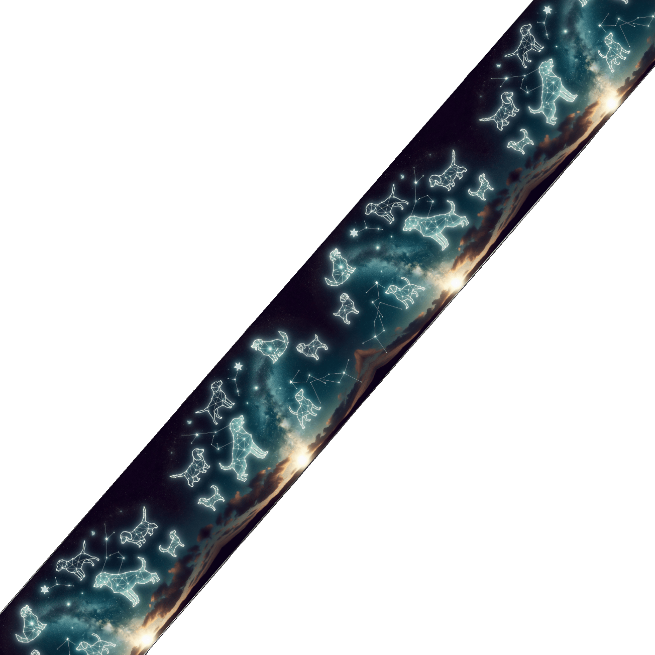 L'atelier du Fourmilier collier bicolore Collier bicolore large pour chien en BioThane® imprimé – Collection galaxie – 38/25 mm
