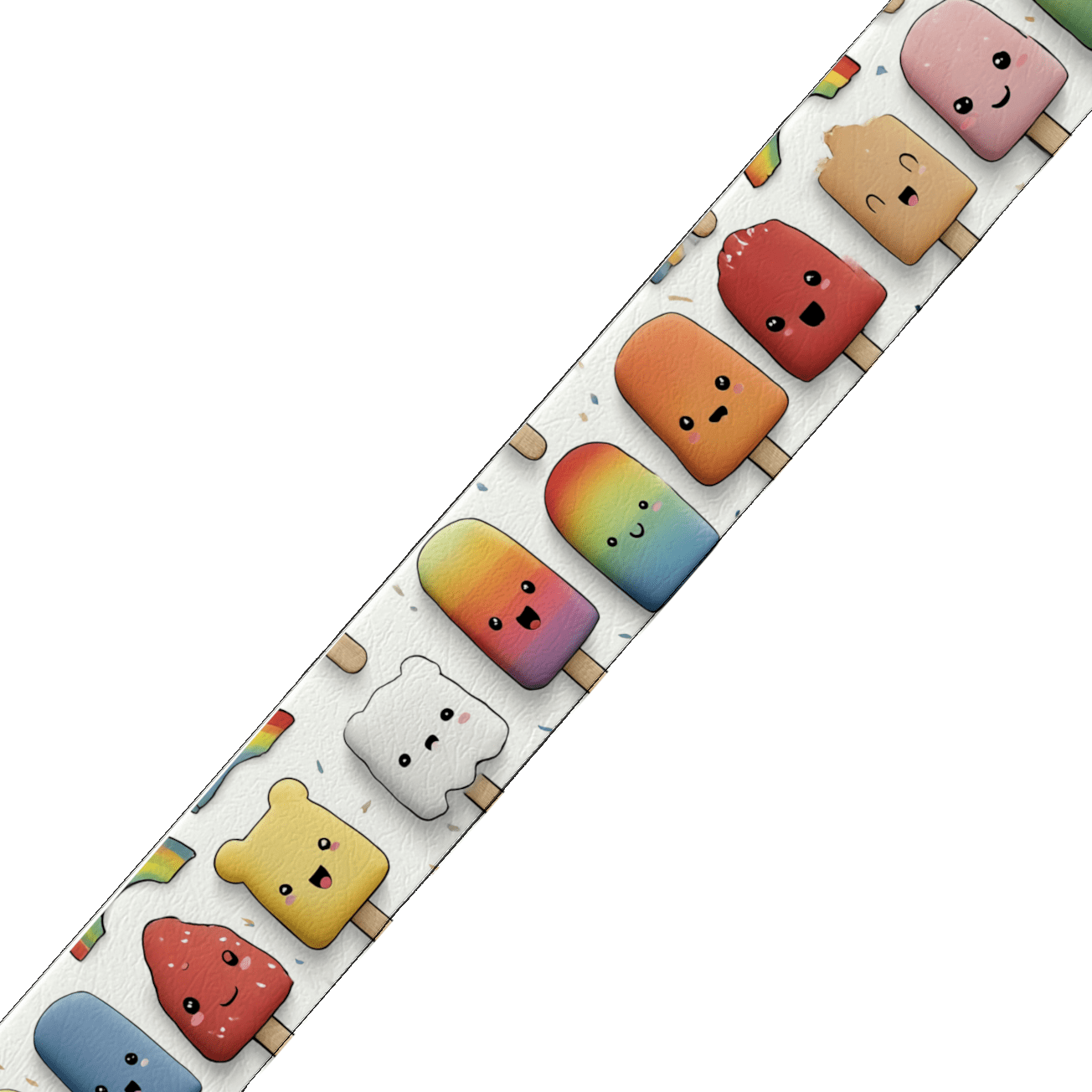 L'atelier du Fourmilier collier bicolore Collier bicolore large pour chien en BioThane® imprimé – Collection gourmandise – 38/25 mm