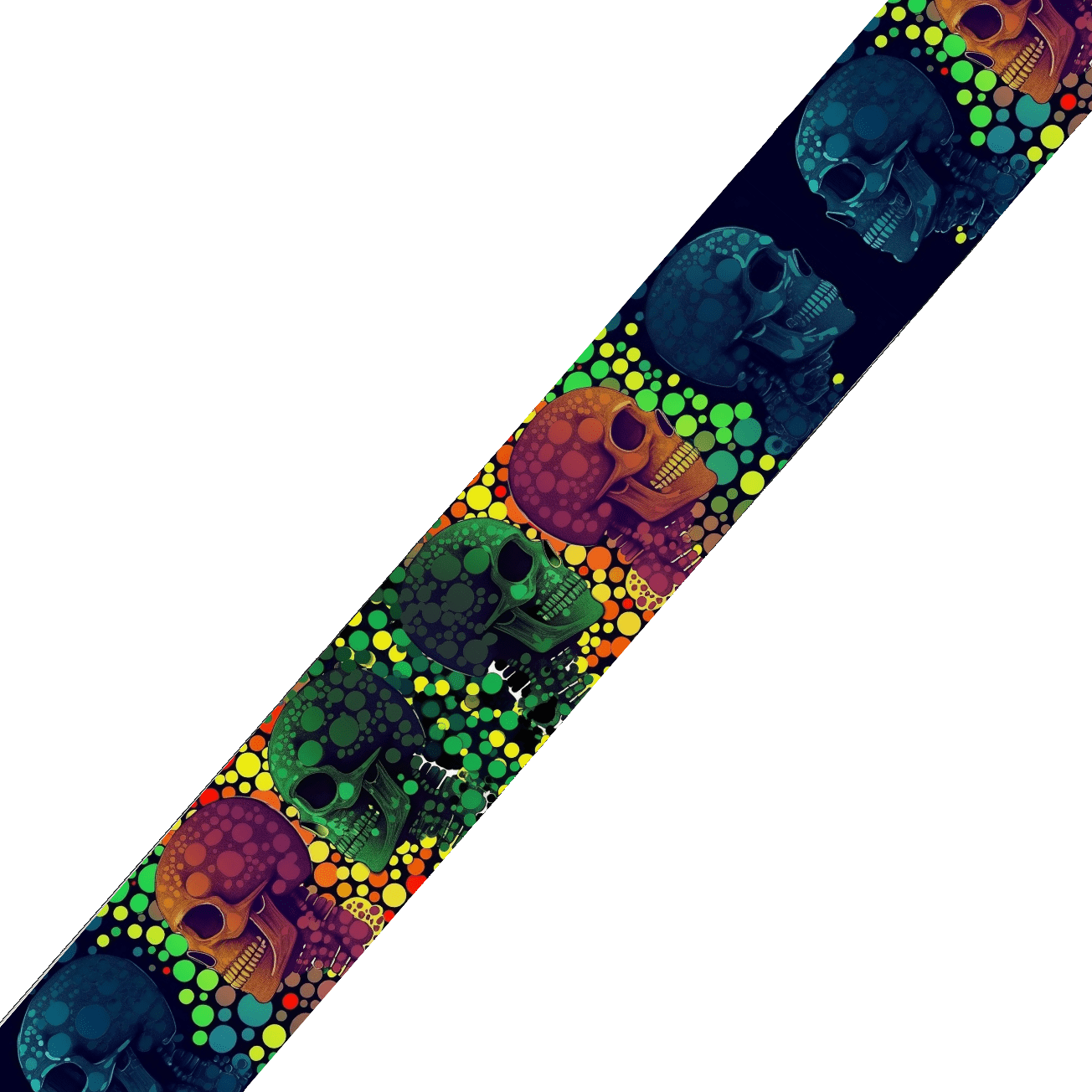 L'atelier du Fourmilier collier bicolore Collier bicolore large pour chien en BioThane® imprimé – Collection tête de mort– 38/25 mm
