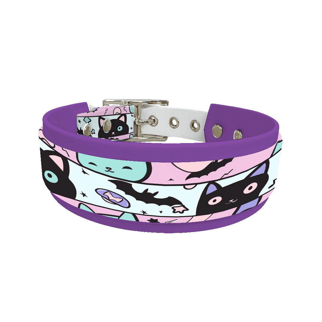 L'atelier du Fourmilier collier double 278 Collier double large pour chien en BioThane® imprimé – Collection Halloween– 25/19 mm