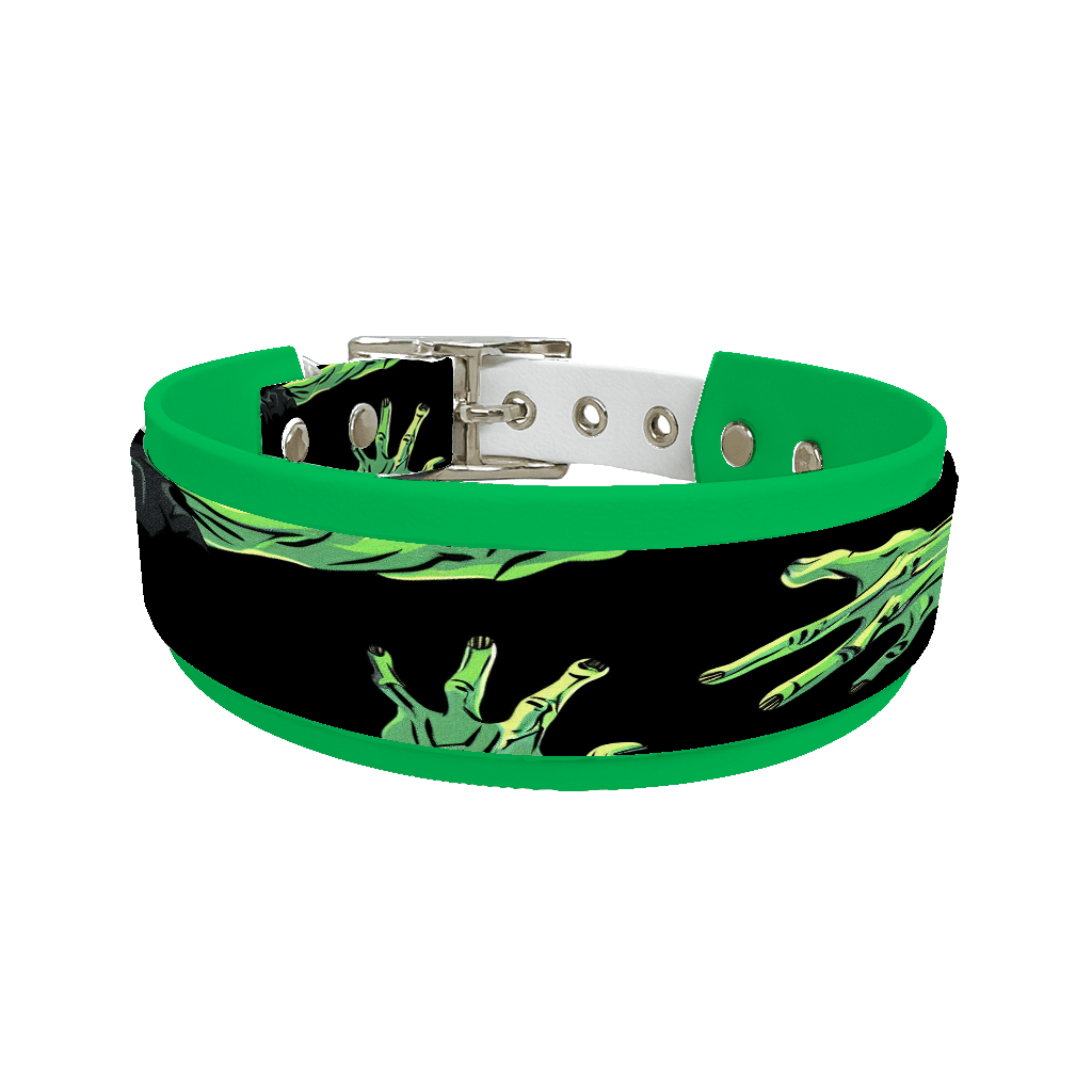 L'atelier du Fourmilier collier double 279 Collier double large pour chien en BioThane® imprimé – Collection Halloween– 38/25 mm