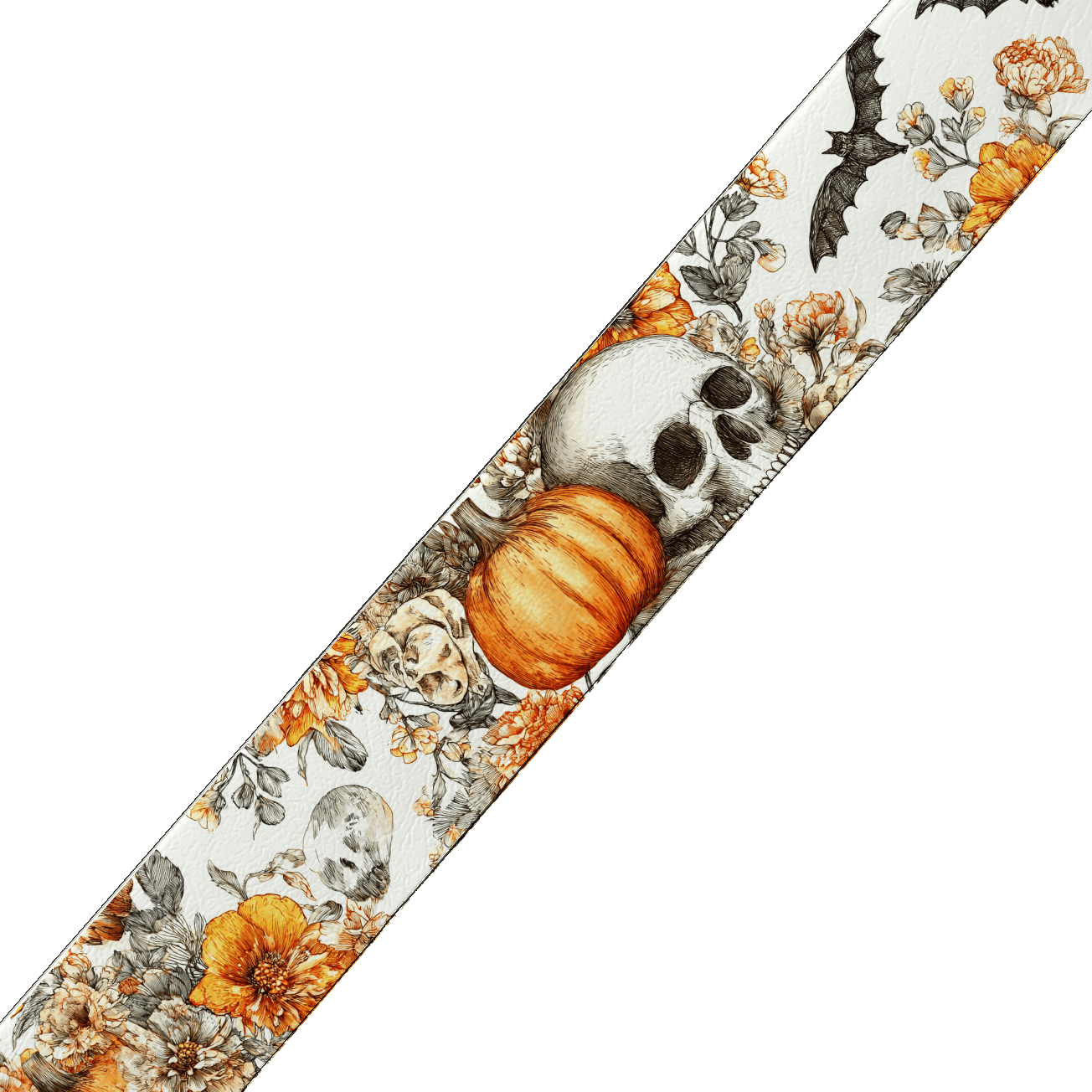 L'atelier du Fourmilier collier double Collier double large pour chien en BioThane® imprimé – Collection Halloween– 38/25 mm