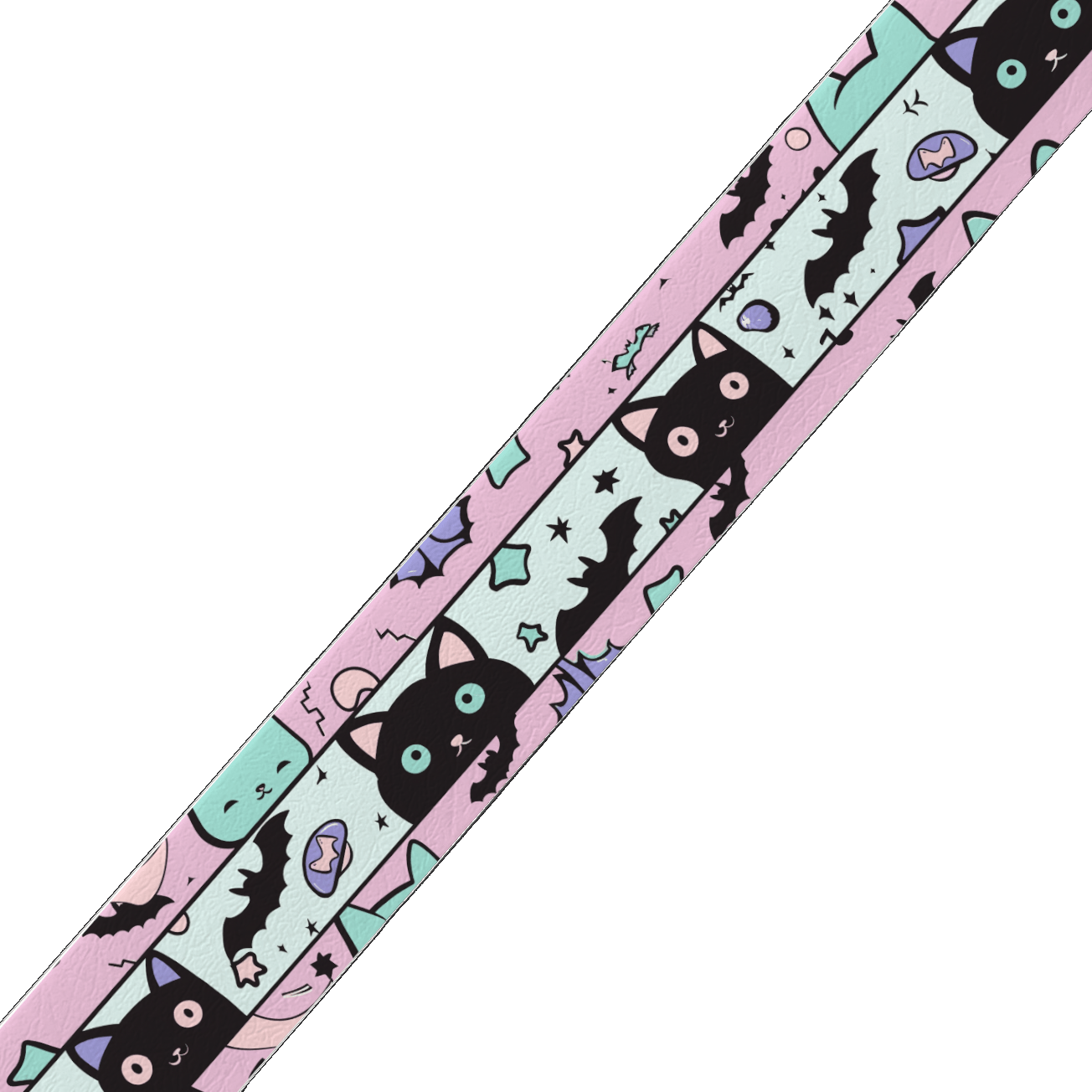 L'atelier du Fourmilier collier double Collier double large pour chien en BioThane® imprimé – Collection Halloween– 38/25 mm