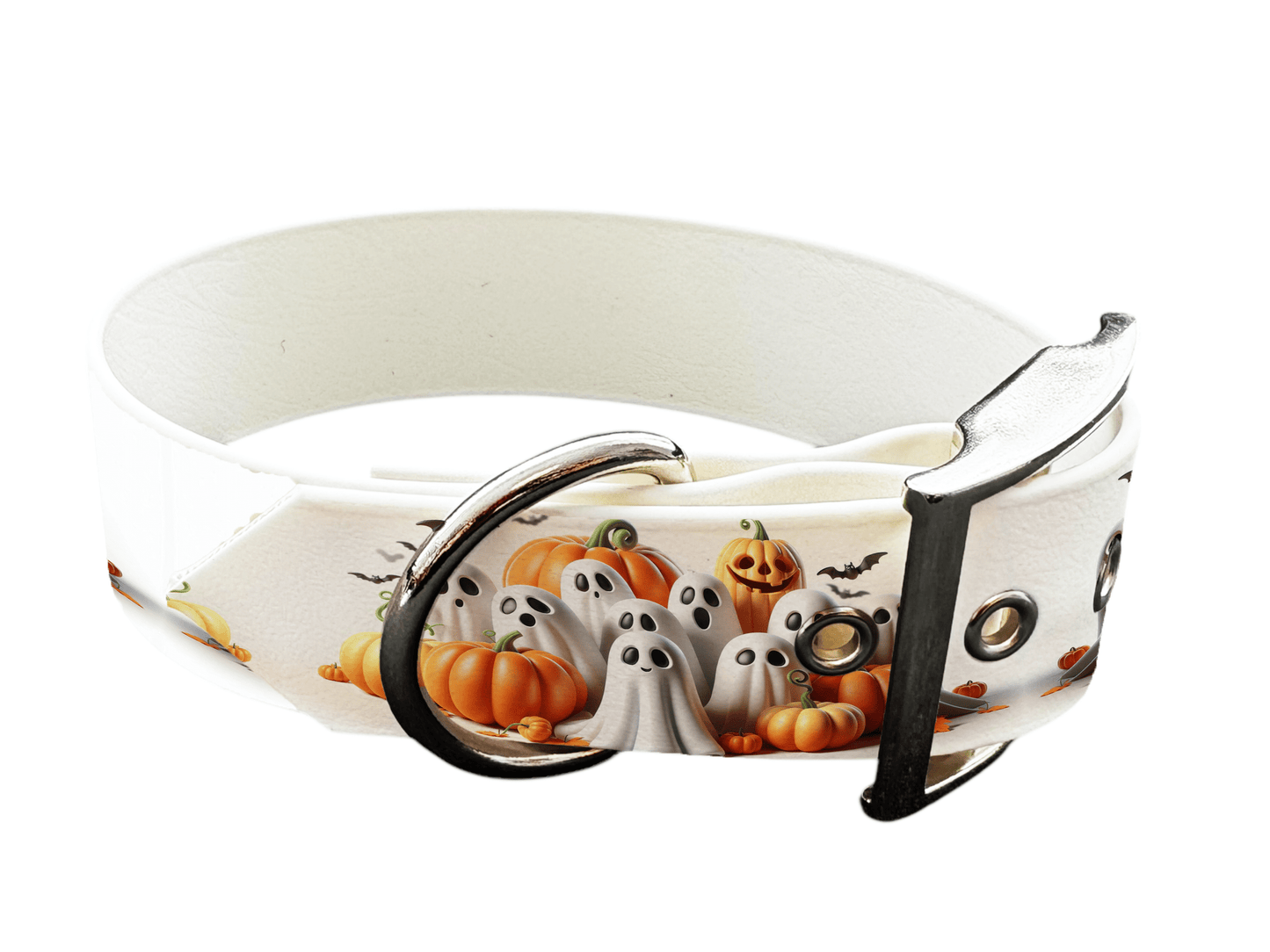 L'atelier du Fourmilier colliers 133 Collier large pour chien en BioThane® imprimé – Collection Halloween– 38mm