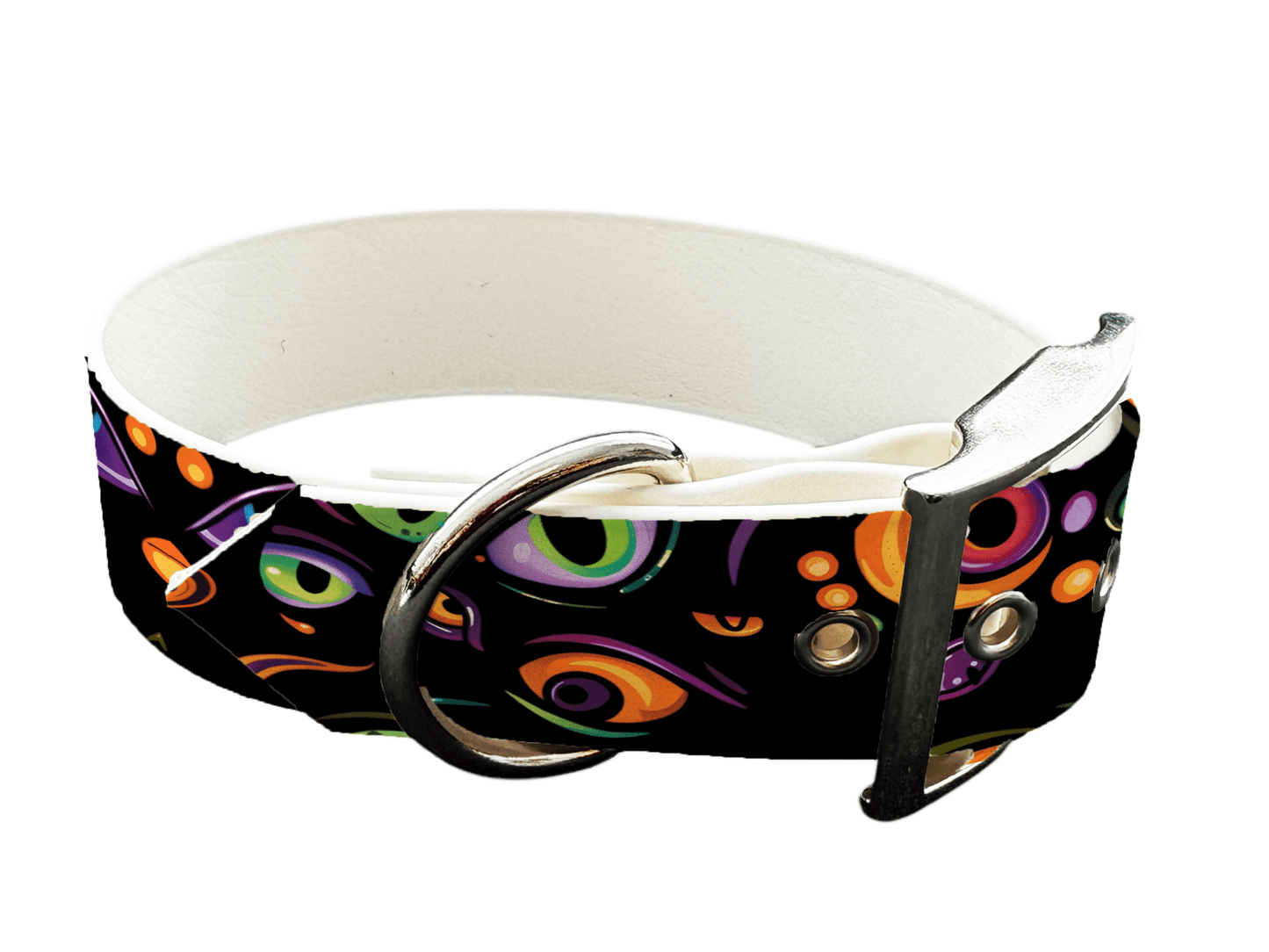 L'atelier du Fourmilier colliers 276 Collier large pour chien en BioThane® imprimé – Collection Halloween– 38mm