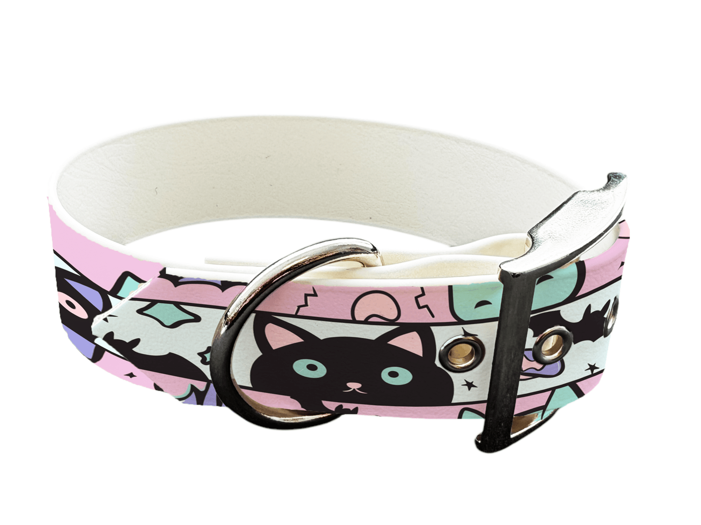 L'atelier du Fourmilier colliers 278 Collier large pour chien en BioThane® imprimé – Collection Halloween– 38mm