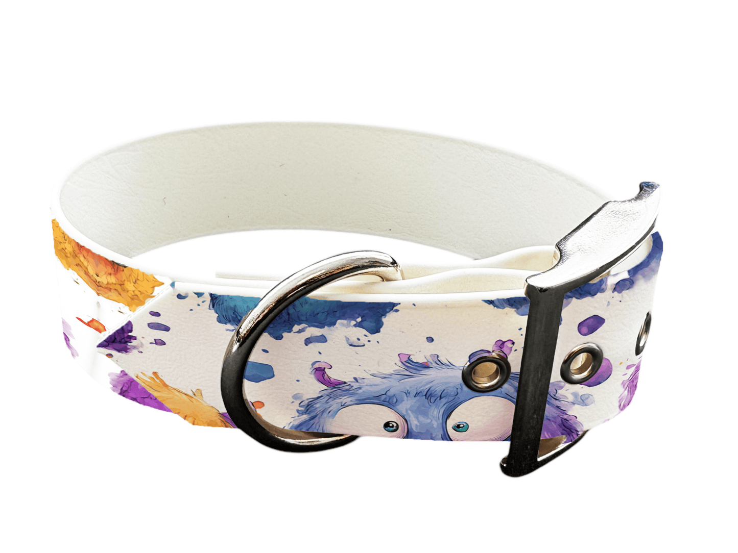 L'atelier du Fourmilier colliers 281 Collier large pour chien en BioThane® imprimé – Collection Halloween– 38mm