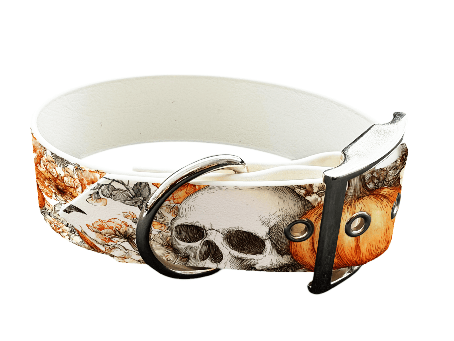 L'atelier du Fourmilier colliers 282 Collier large pour chien en BioThane® imprimé – Collection Halloween– 38mm