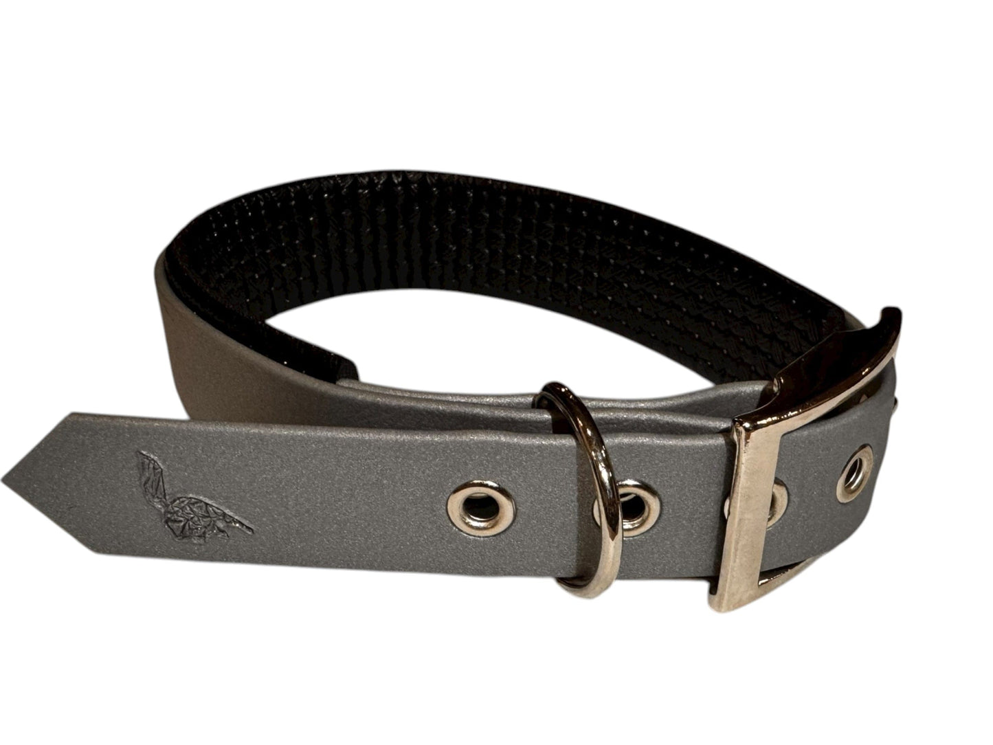 L'atelier du Fourmilier destockage Argent / S Collier rembourré en BioThane® 25 mm – Déstockage (plusieurs coloris disponibles)