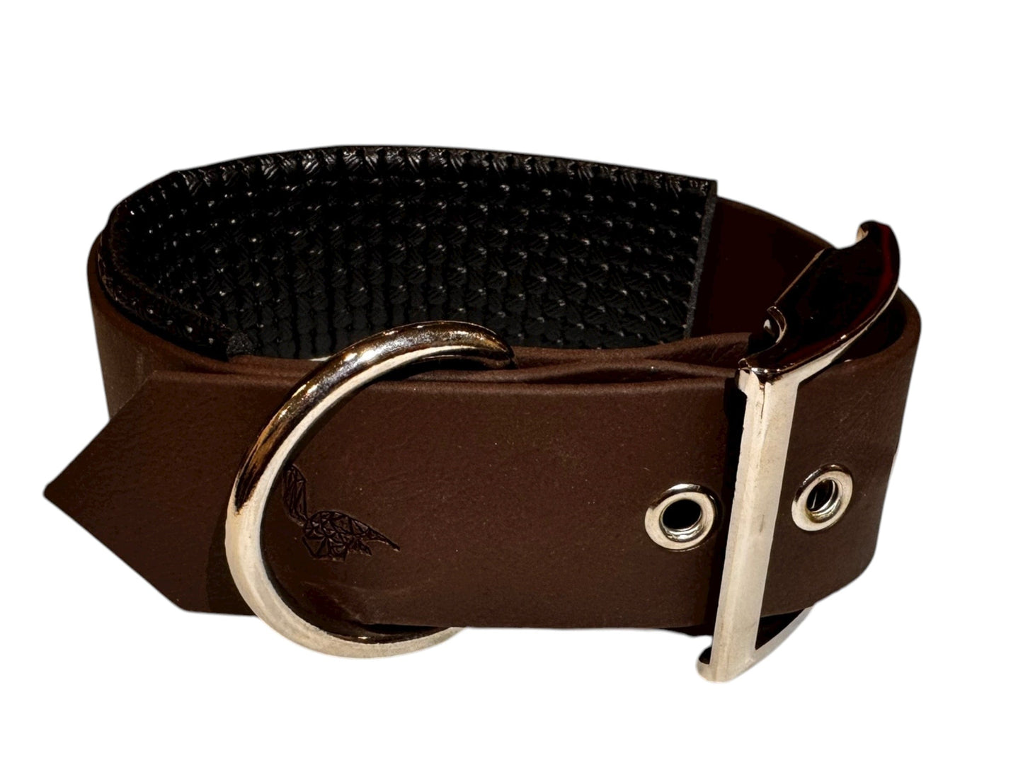 L'atelier du Fourmilier destockage Marron Foncé / S Collier large rembourré en BioThane® 38 mm – Déstockage (plusieurs coloris disponibles)