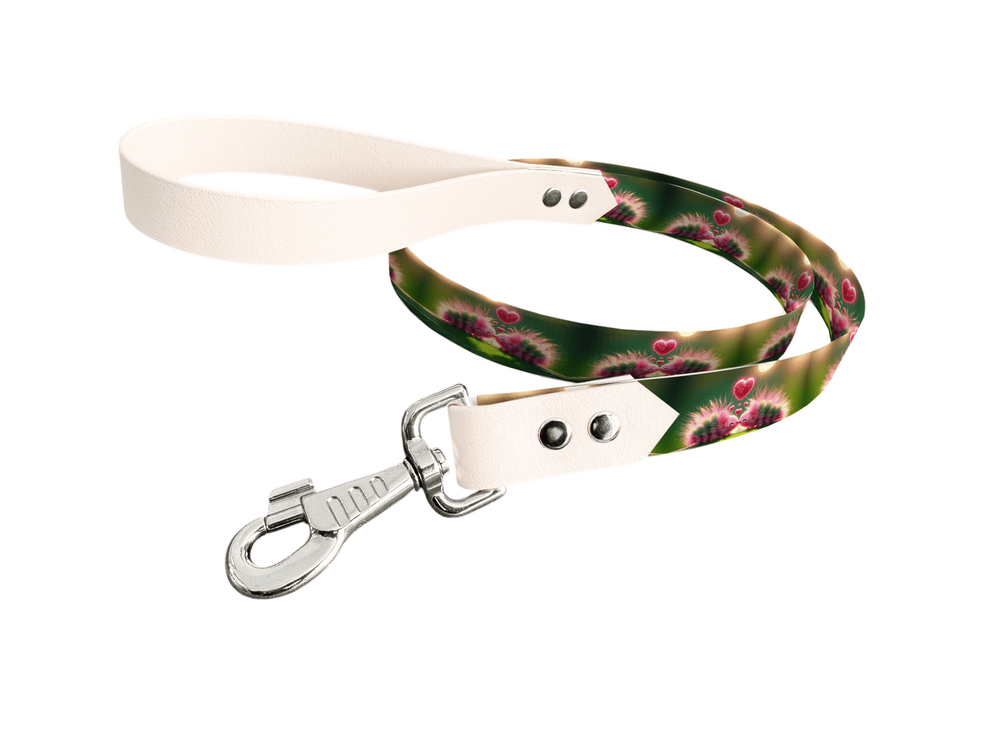 L'atelier du Fourmilier Laisse bicolore longe imprimée 125 / 19mm Laisse bicolore en BioThane® avec longe imprimée – Collection Insectes- Coloris au choix