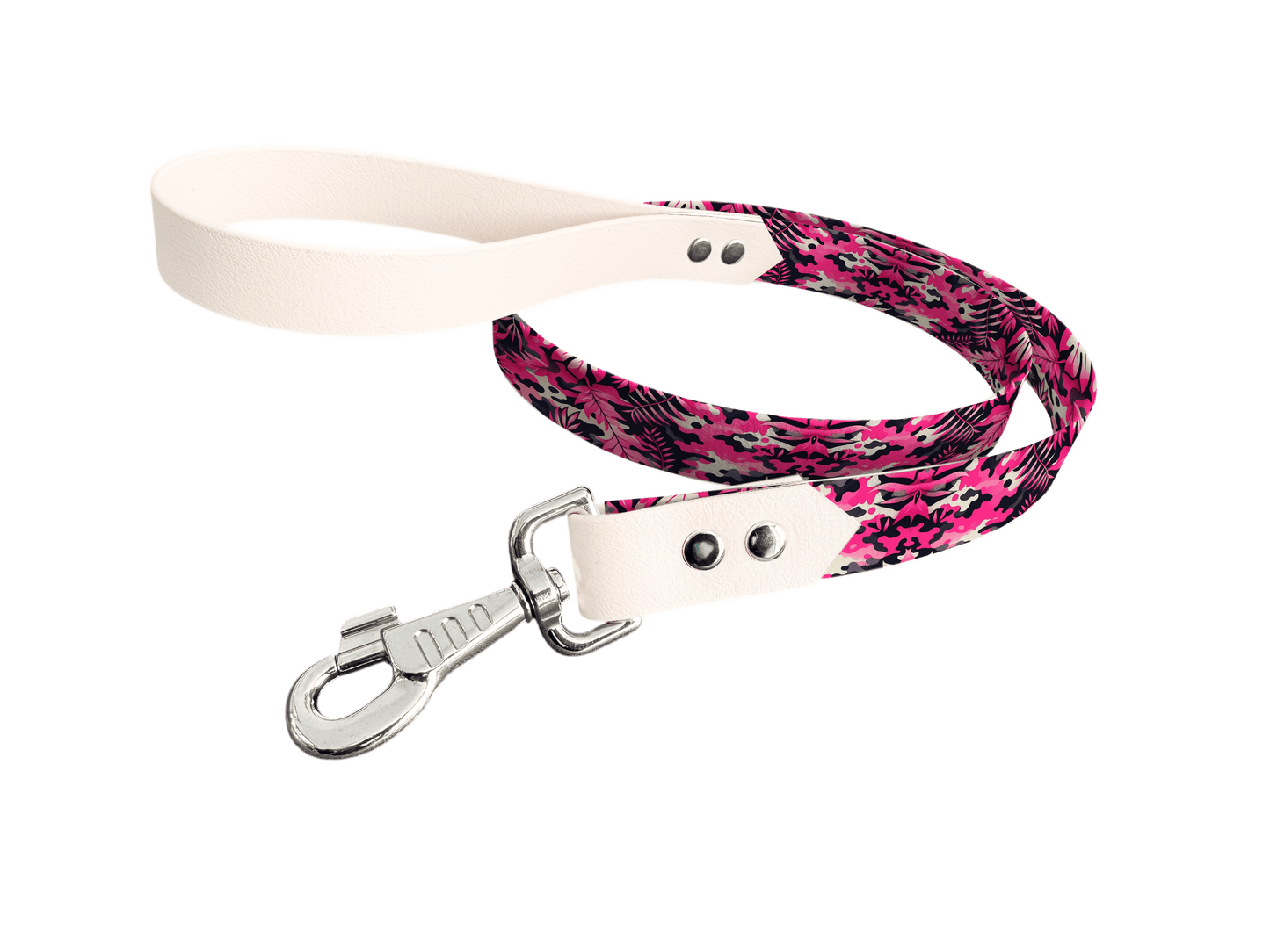 L'atelier du Fourmilier Laisse bicolore longe imprimée 13 / 19mm Laisse bicolore en BioThane® avec longe imprimée – Collection Camouflage- Coloris au choix