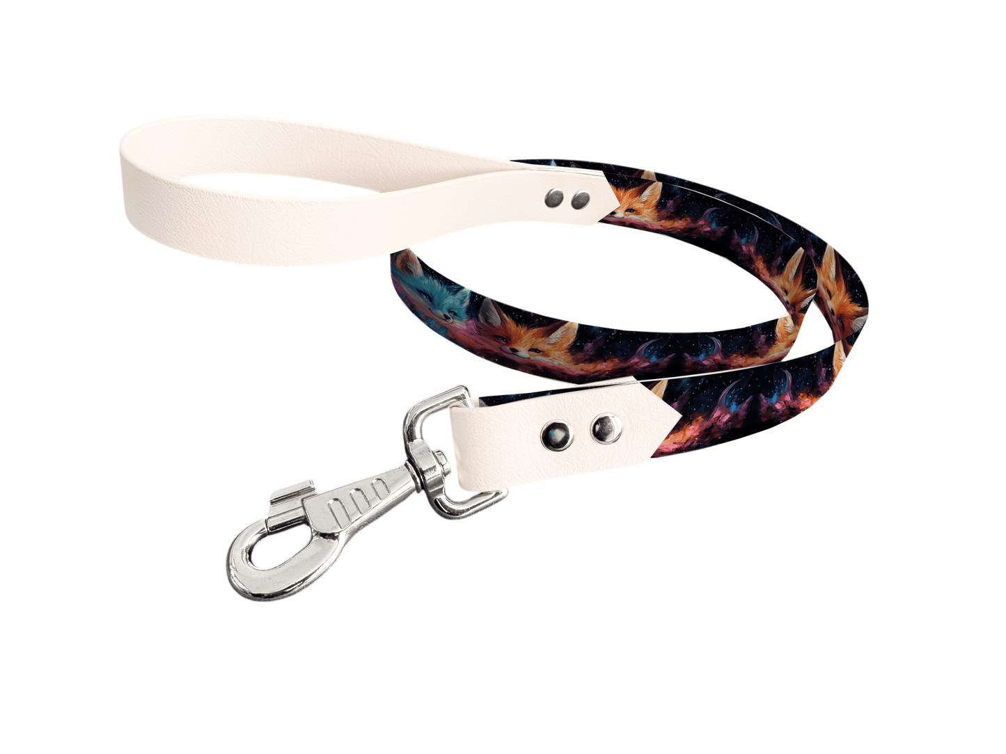 L'atelier du Fourmilier Laisse bicolore longe imprimée 190 / 19mm Laisse bicolore en BioThane® avec longe imprimée – Collection Animaux sauvages- Coloris au choix