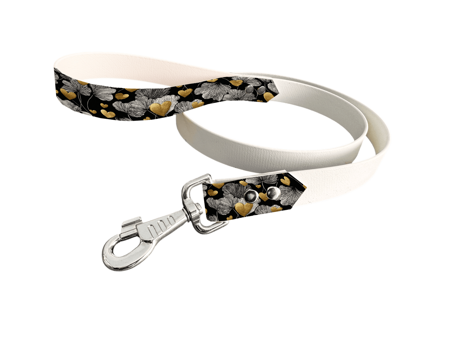 L'atelier du Fourmilier Laisse bicolore poignée imprimée 362 / 19mm Laisse bicolore en BioThane® avec poignée imprimée – Collection Saint Valentin- Coloris au choix