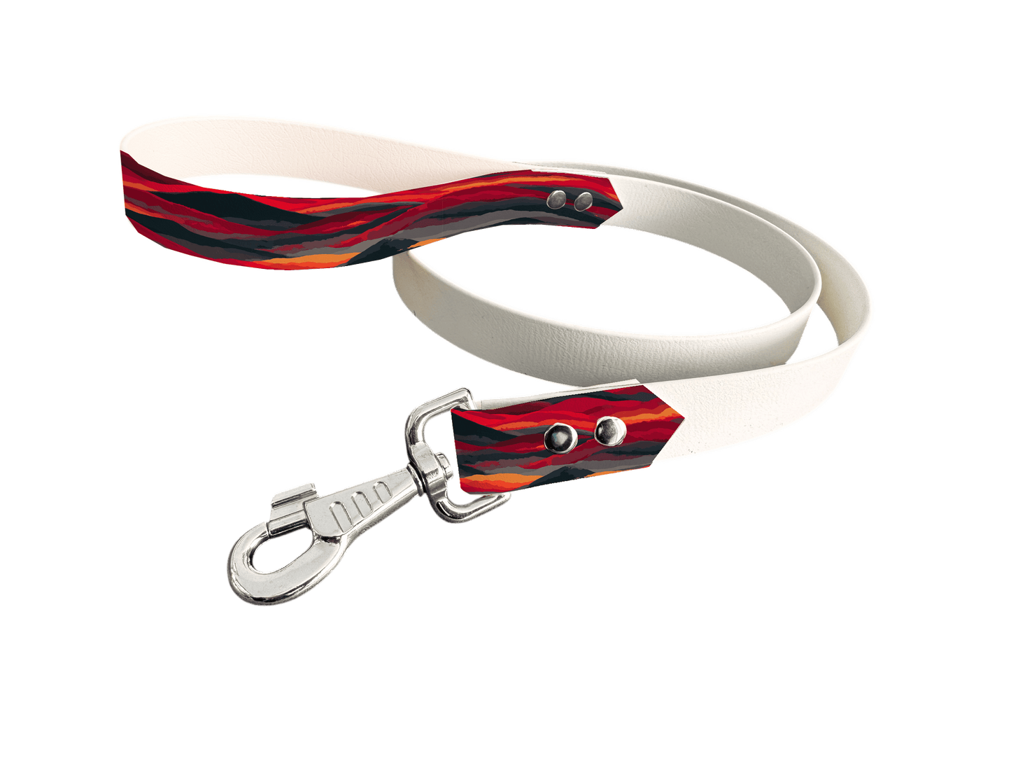 L'atelier du Fourmilier Laisse bicolore poignée imprimée 423 / 19mm Laisse bicolore en BioThane® avec poignée imprimée – Collection Paysages- Coloris au choix