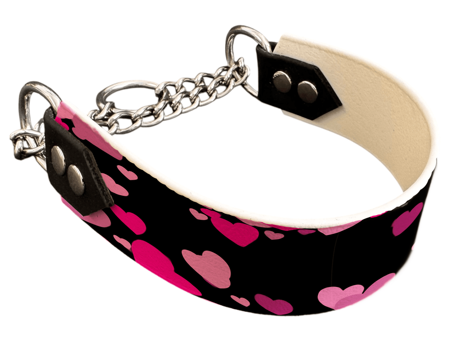 L'atelier du Fourmilier Martingales 40 380 Martingale pour chien en BioThane® imprimé – Collection Saint Valentin – 38mm