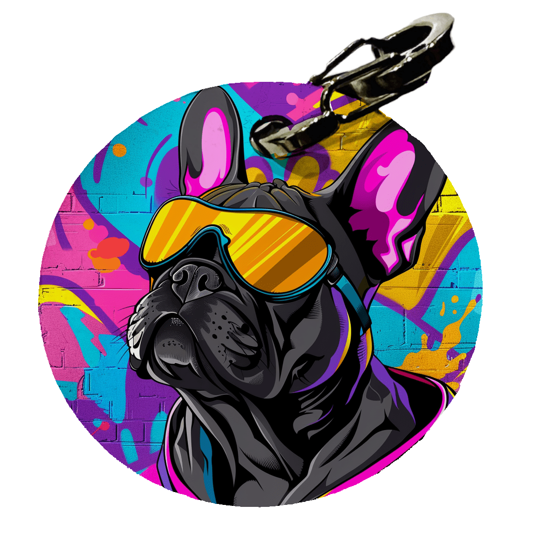 L'atelier du Fourmilier médaille Petite / Super dogs Médaille Bouledogue Français personnalisée – Design artistique imprimé